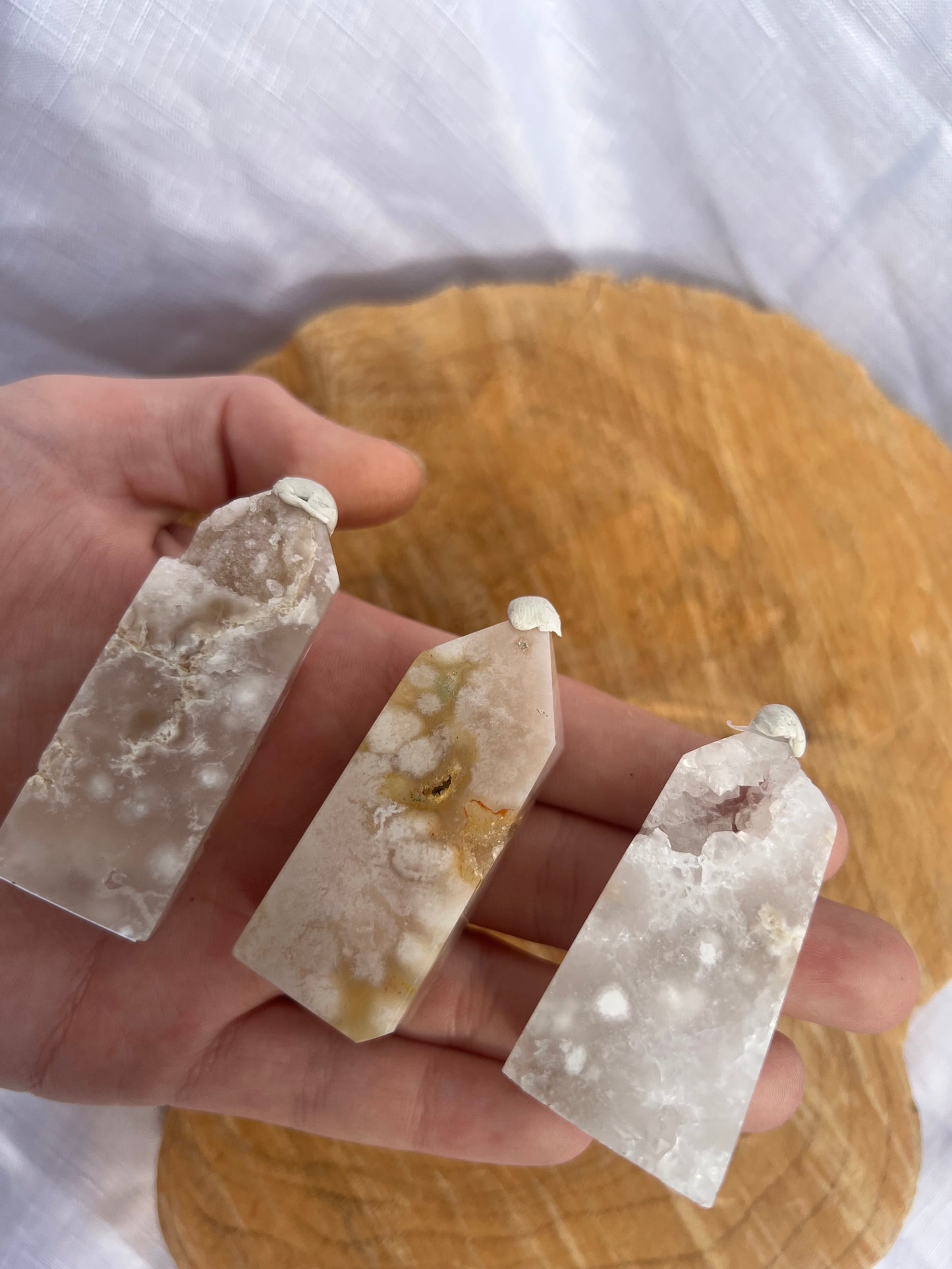 small druzy flower agate towers