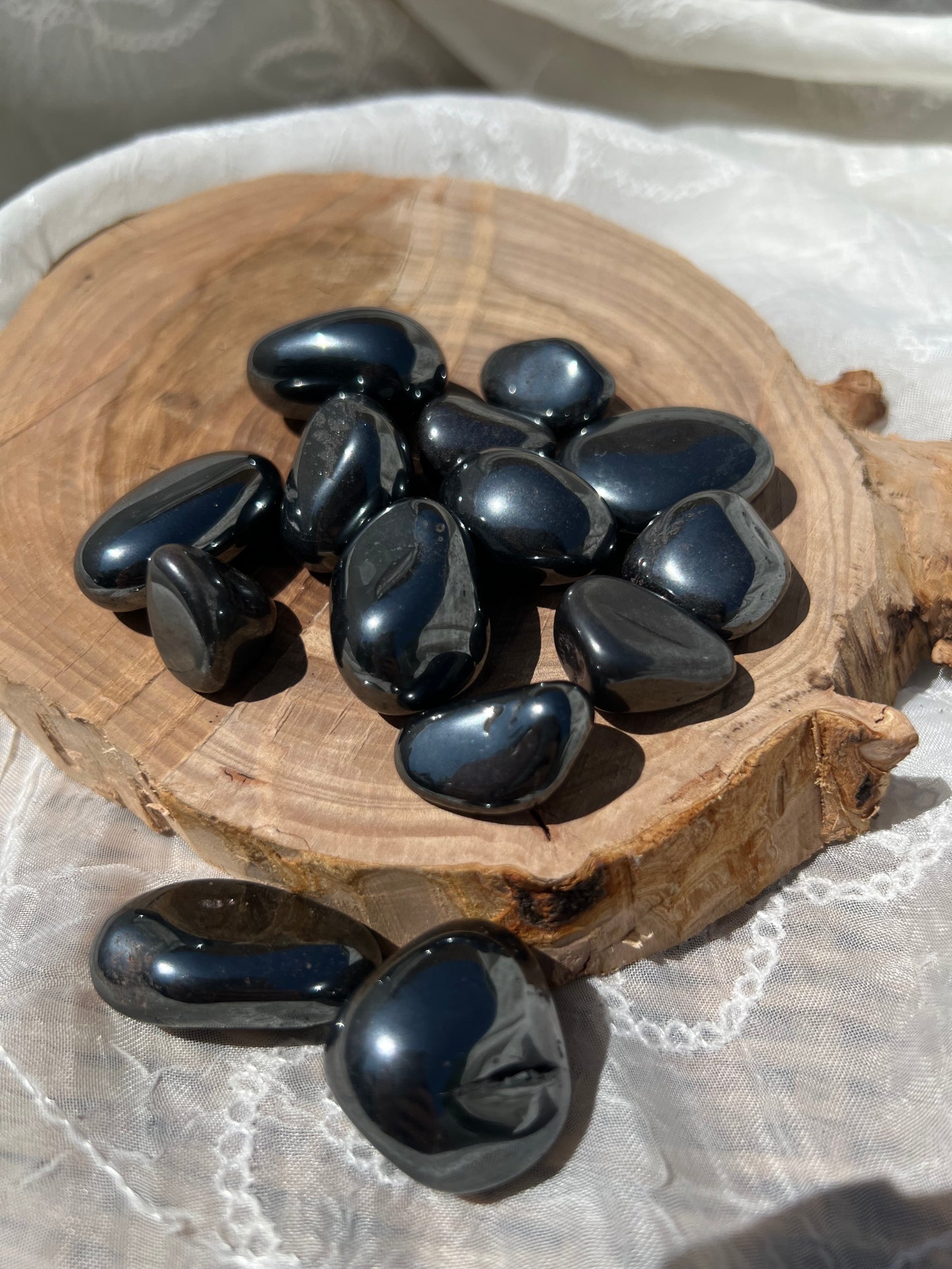 Hematite tumble stone