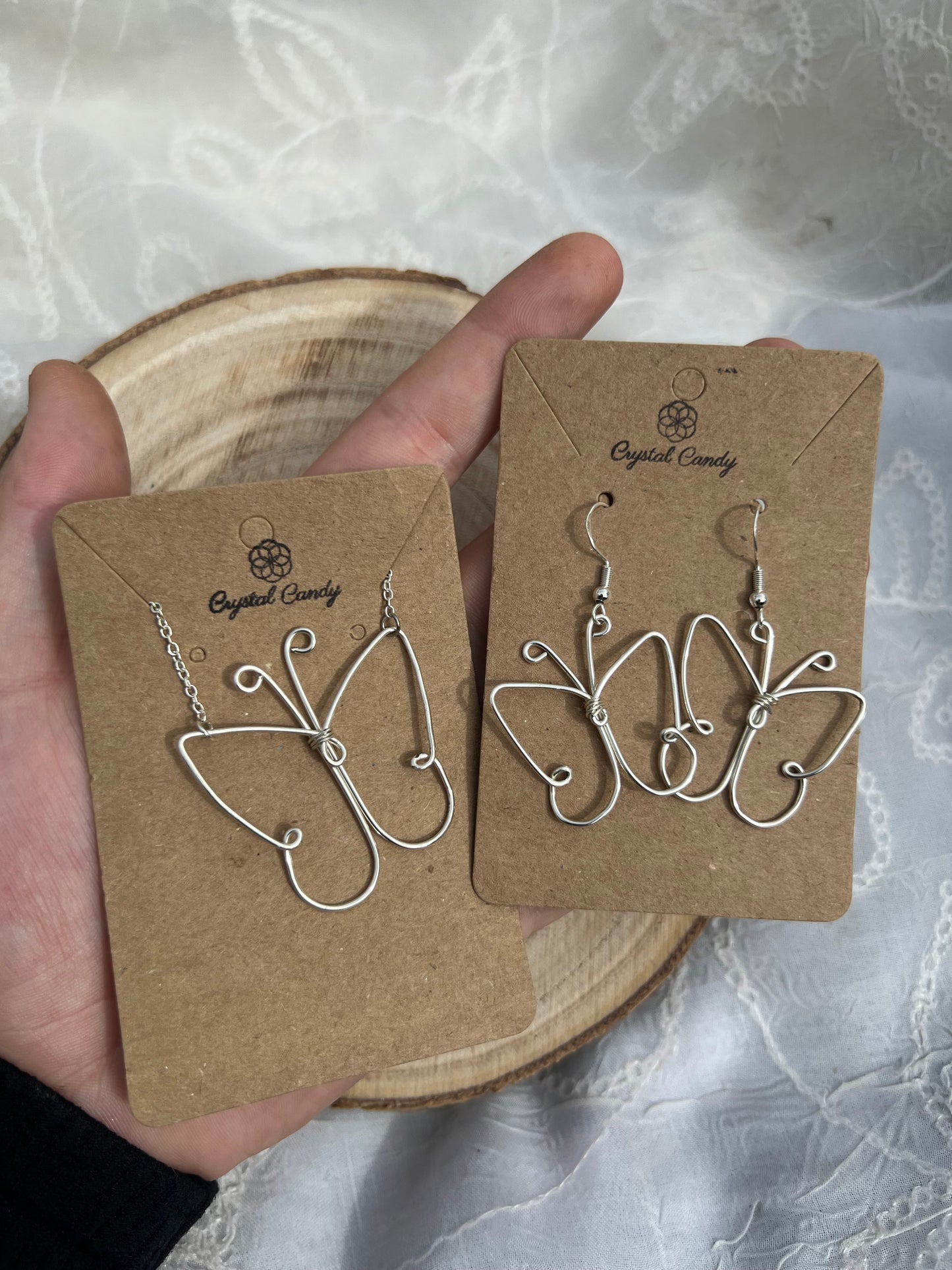 Butterfly Earrings and Necklace Set