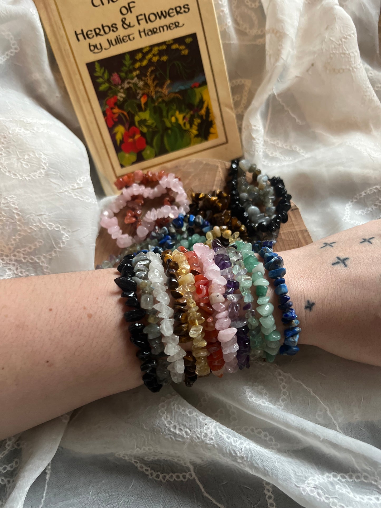 Crystal Chip elasticated bracelet