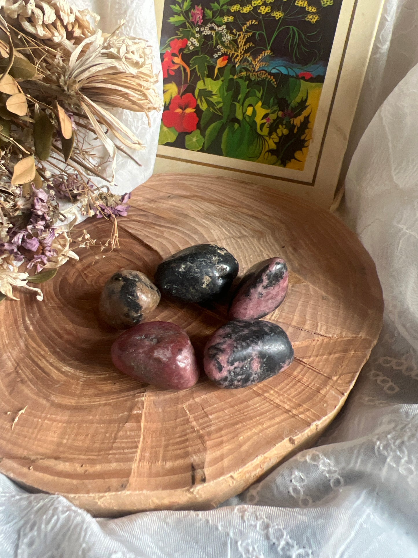 Rhodonite tumble stone