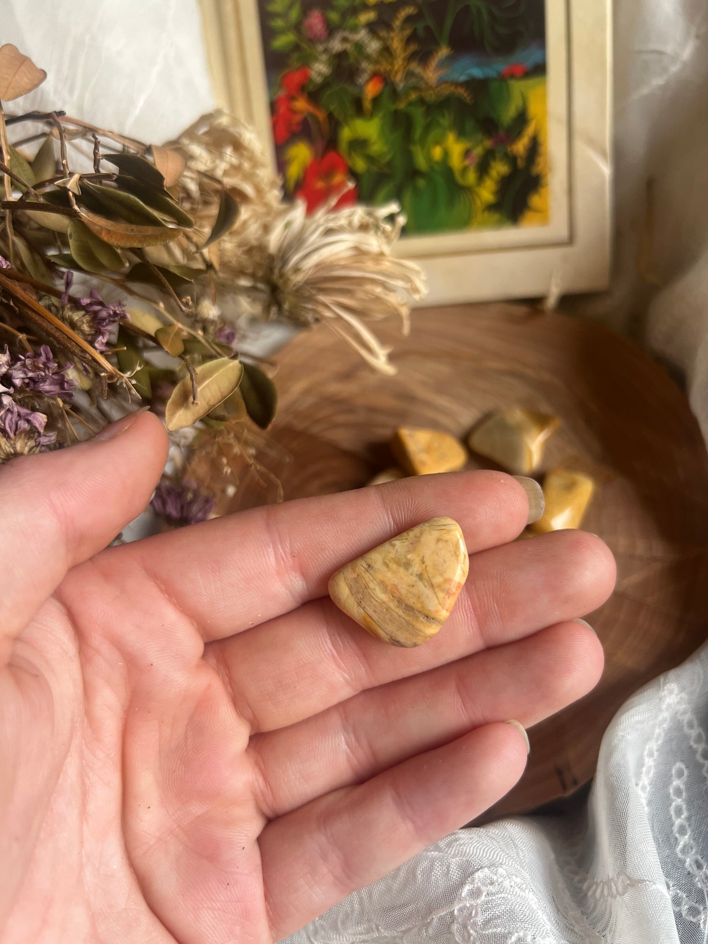 Yellow Jasper tumble stone