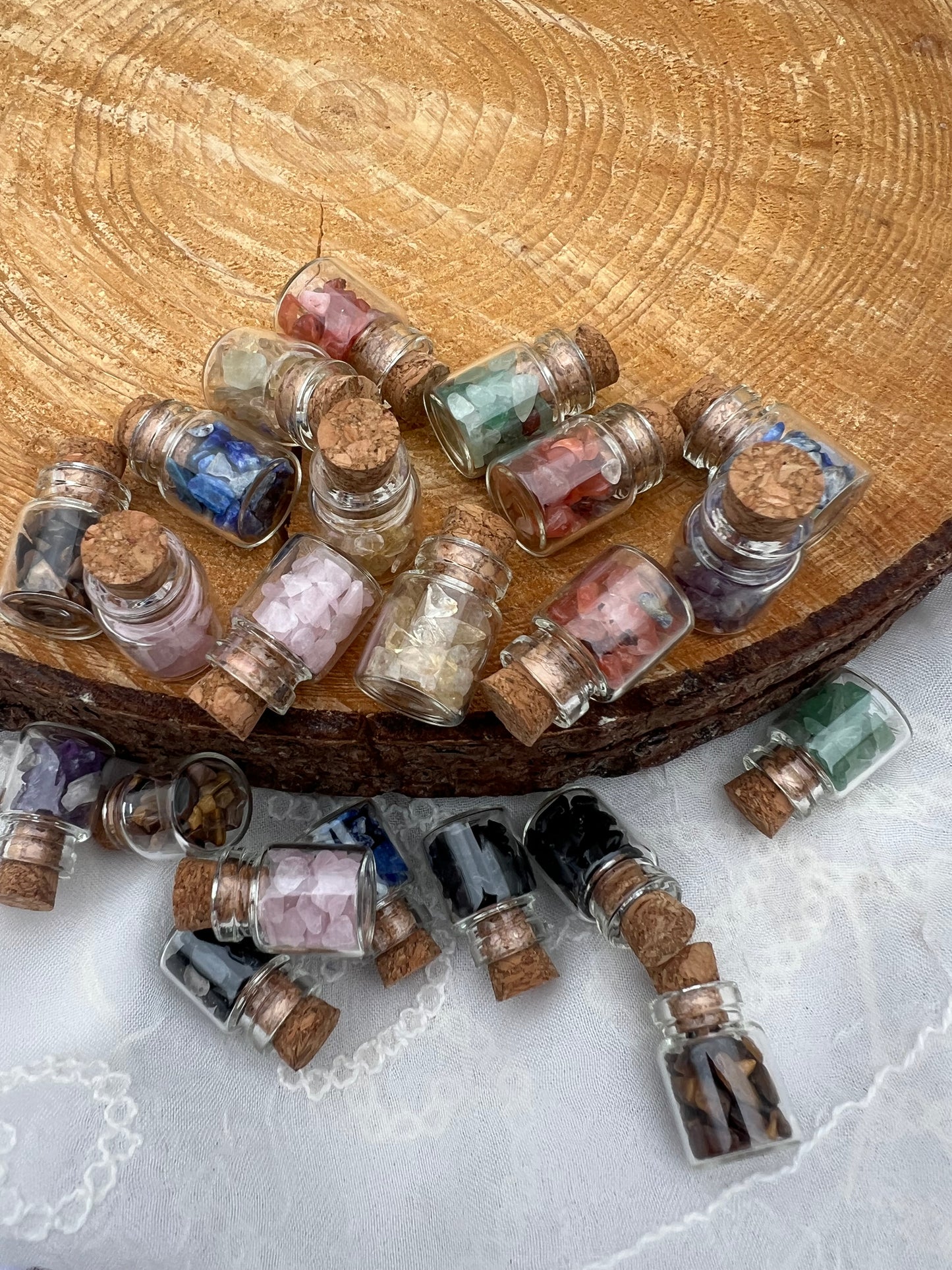 mini crystal chip wish bottle