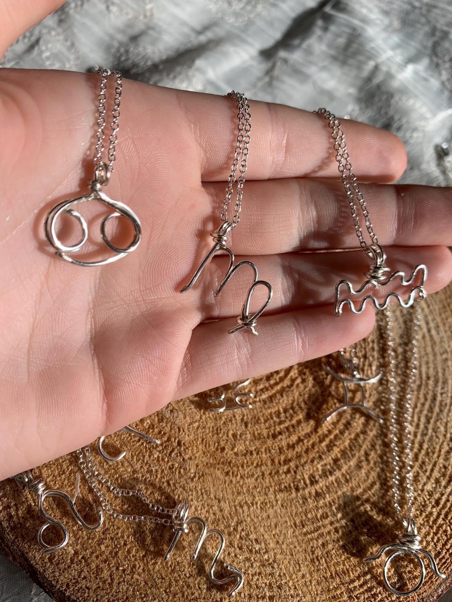 Wire Zodiac Symbol/Star Sign Necklace