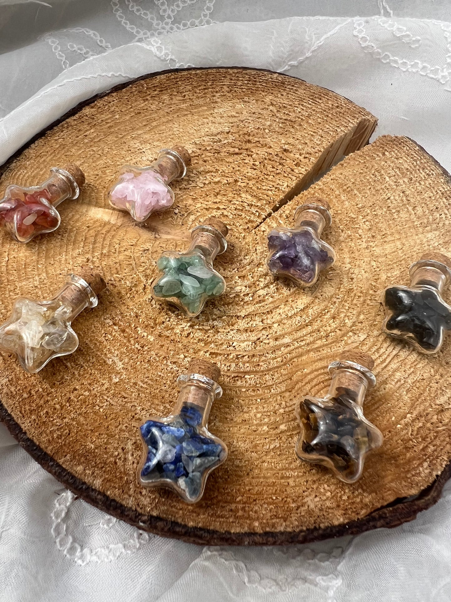 mini star crystal chip wish bottle