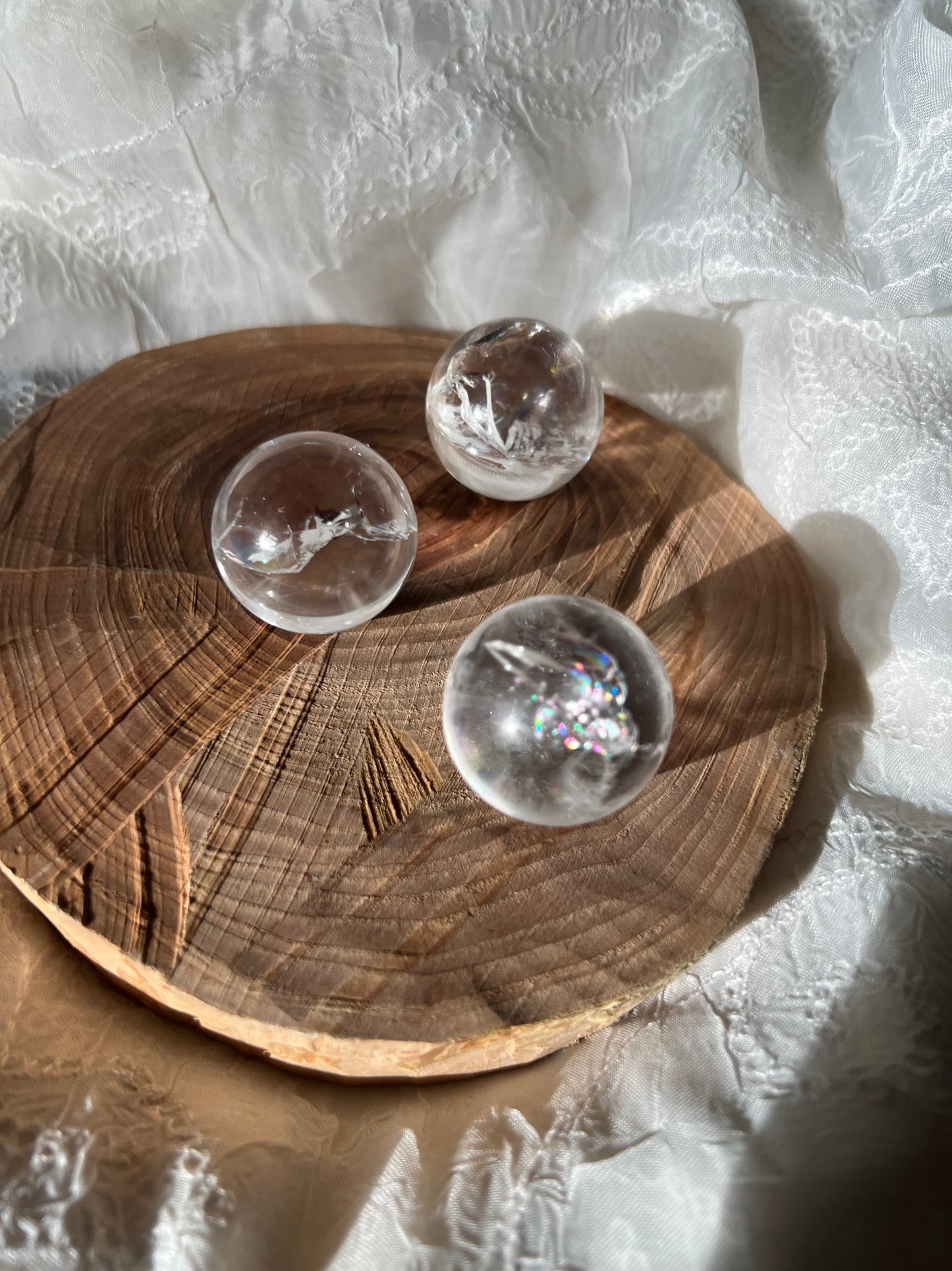 A grade clear quartz mini spheres