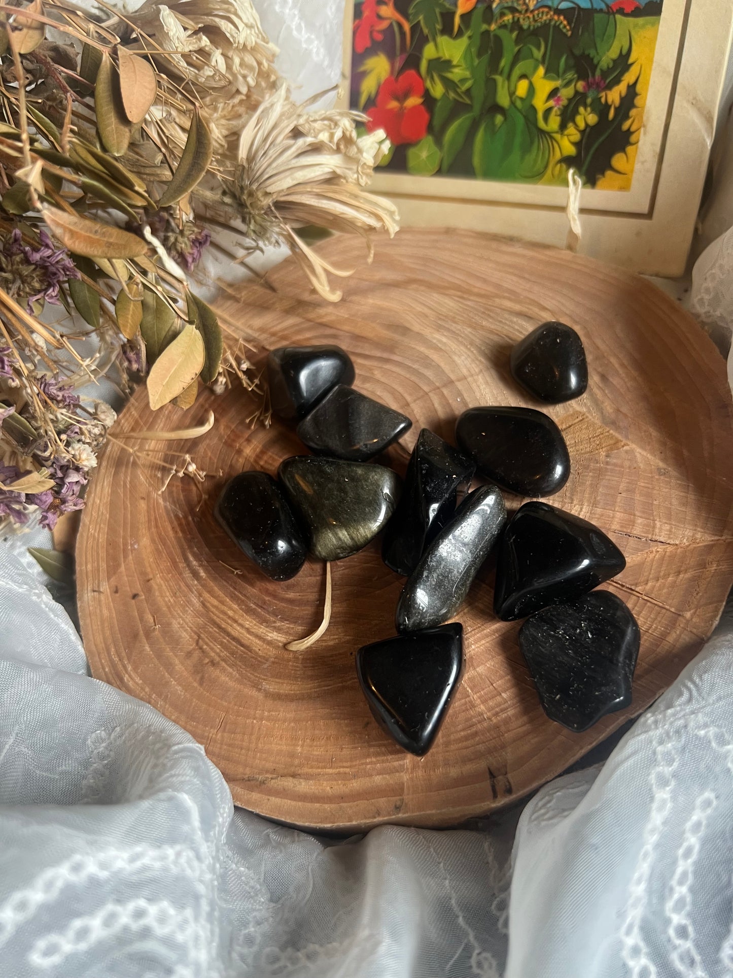 Sheen Obsidian tumble stone