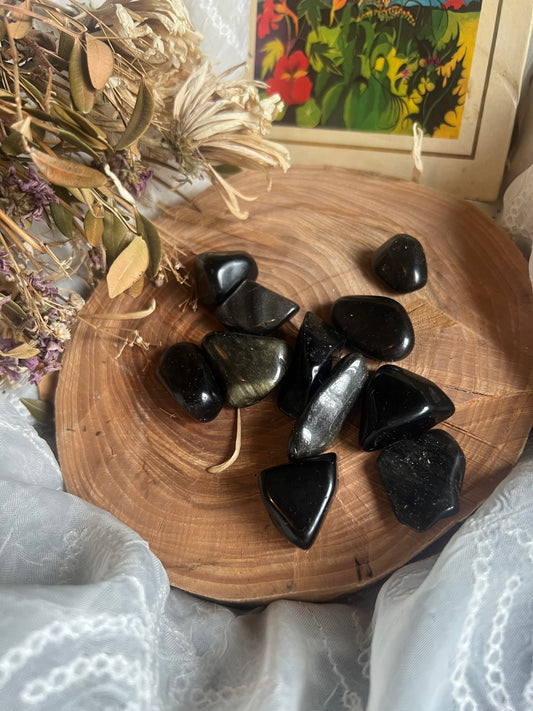 Sheen Obsidian tumble stone