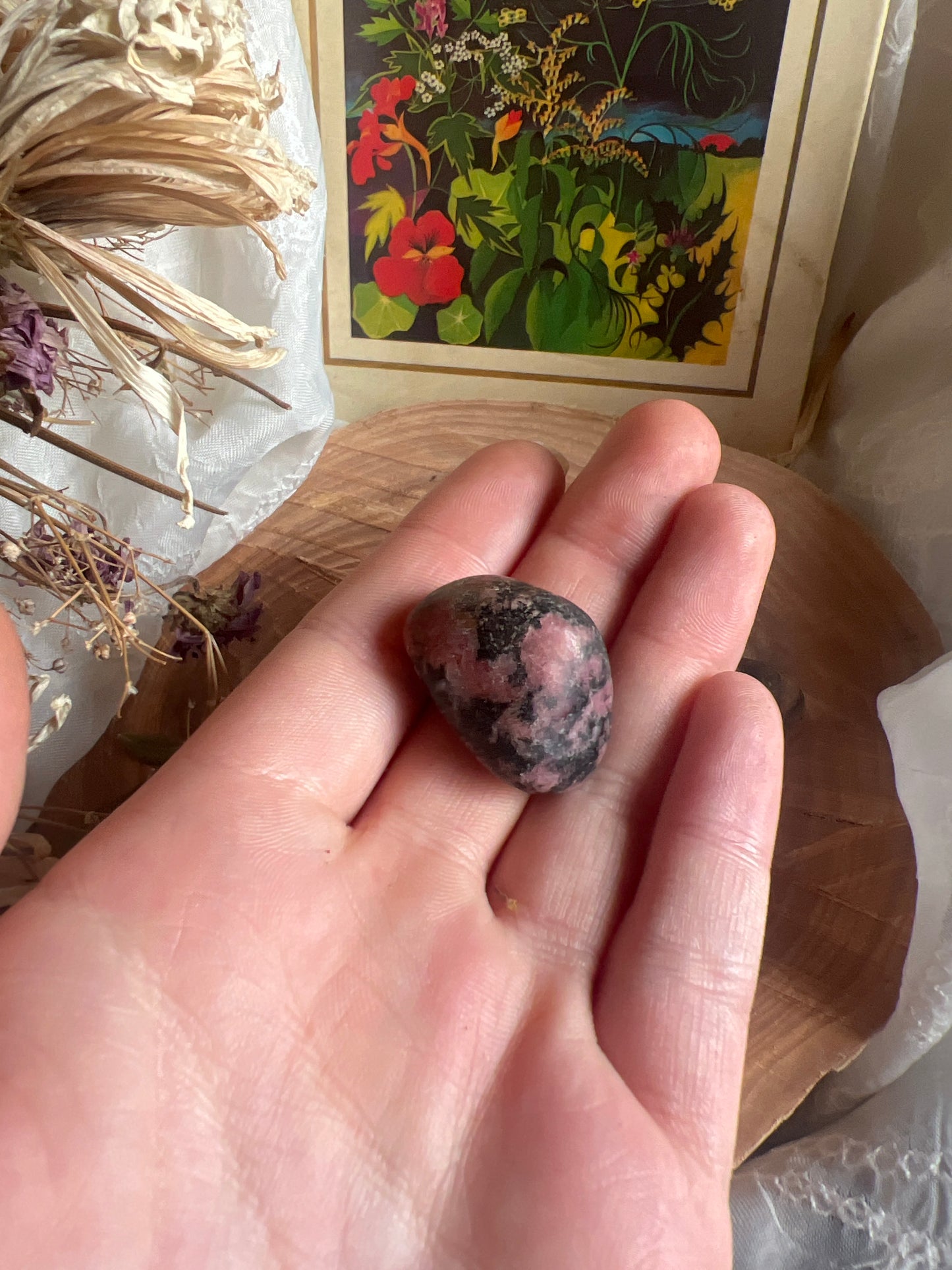 Rhodonite tumble stone