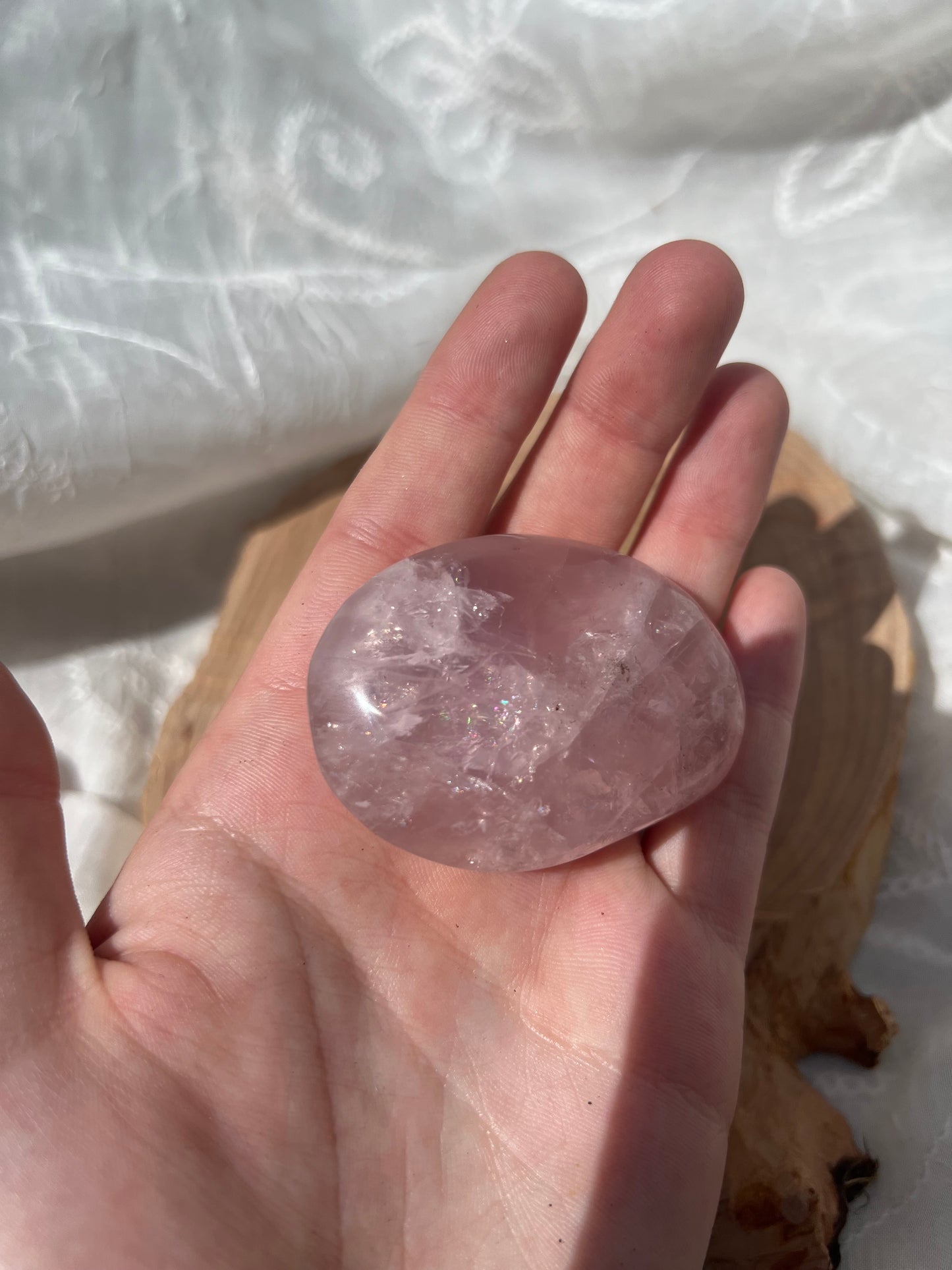 rose quartz palm stone/pebbles