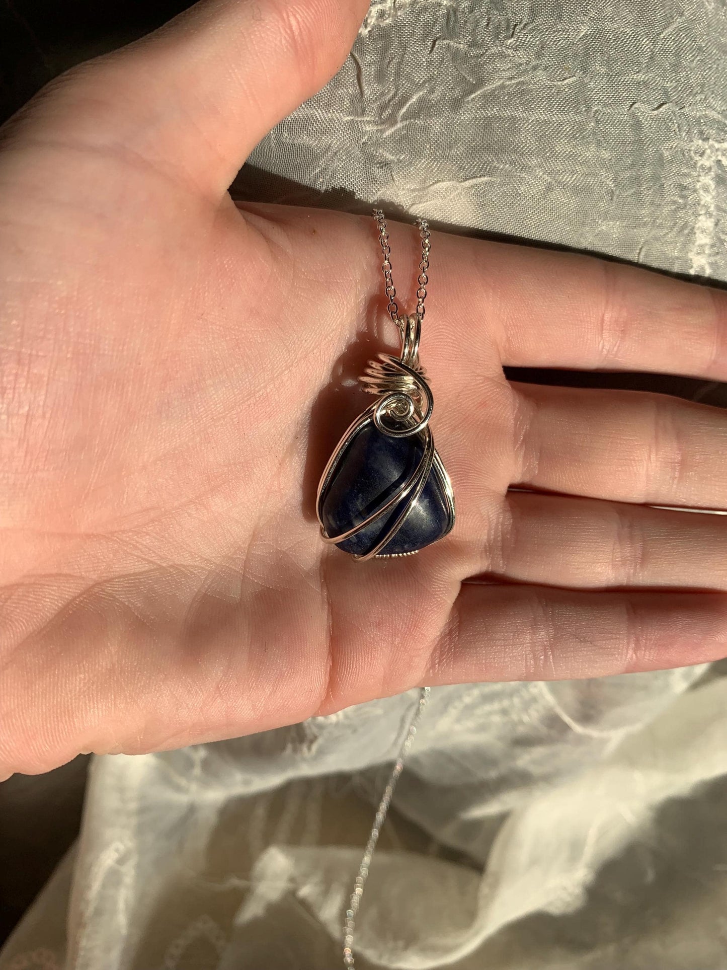 One Of A Kind Silver Crystal Pendants