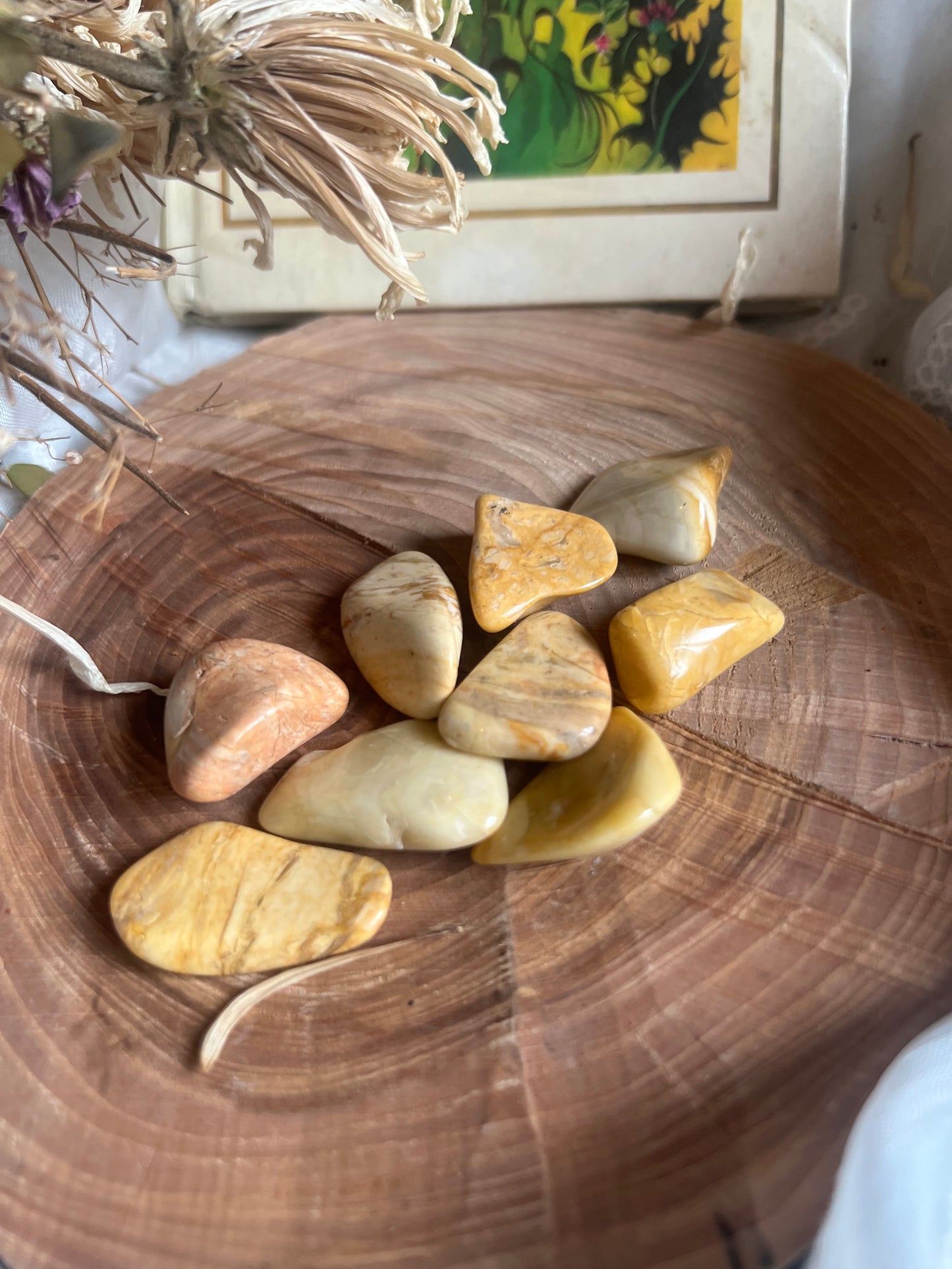Yellow Jasper tumble stone