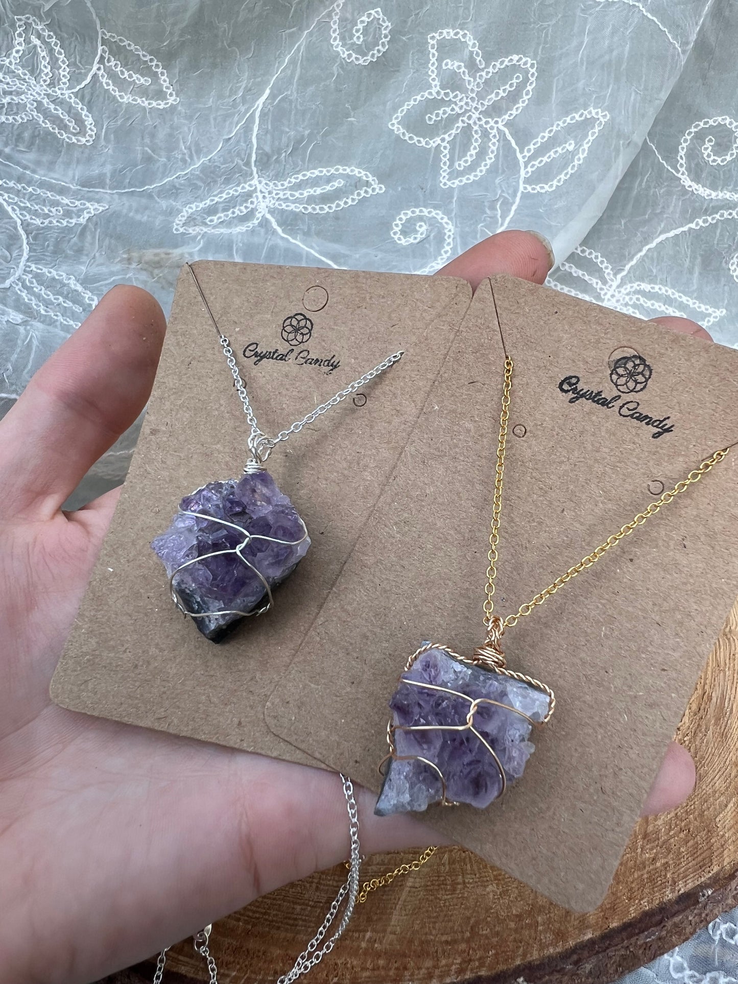 Mini amethyst clusters