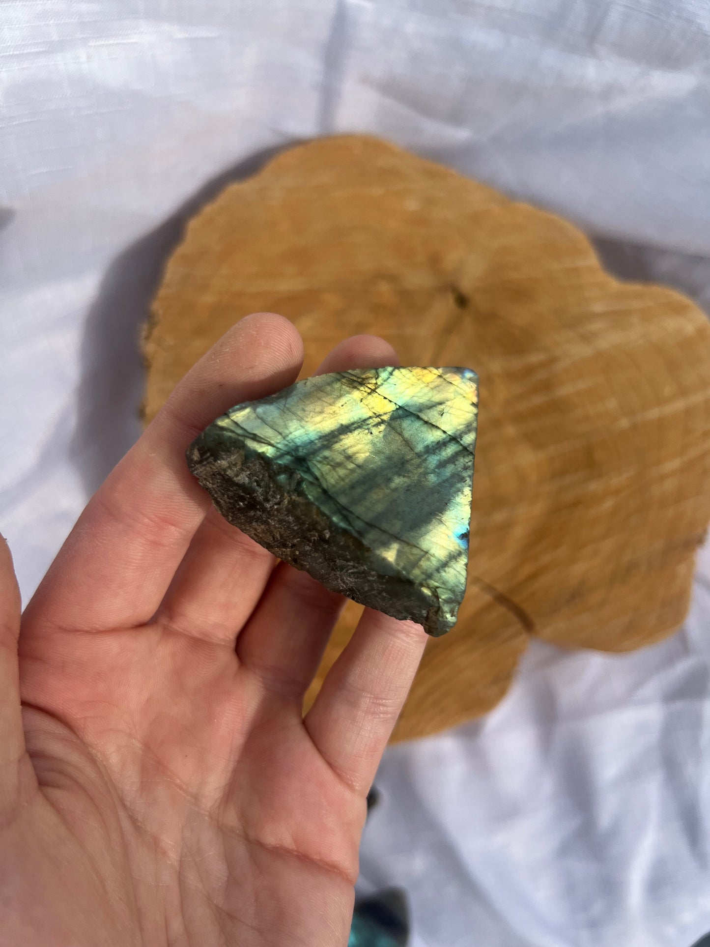 half polished flashy labradorite chunks
