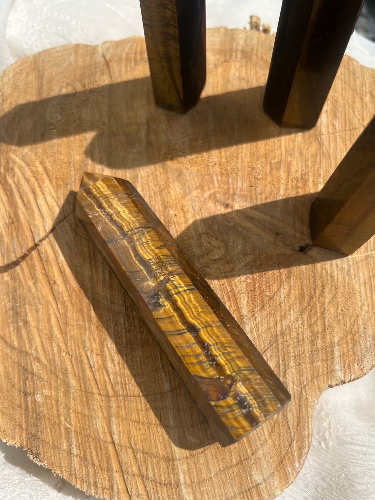 medium sized golden tigers eye towers