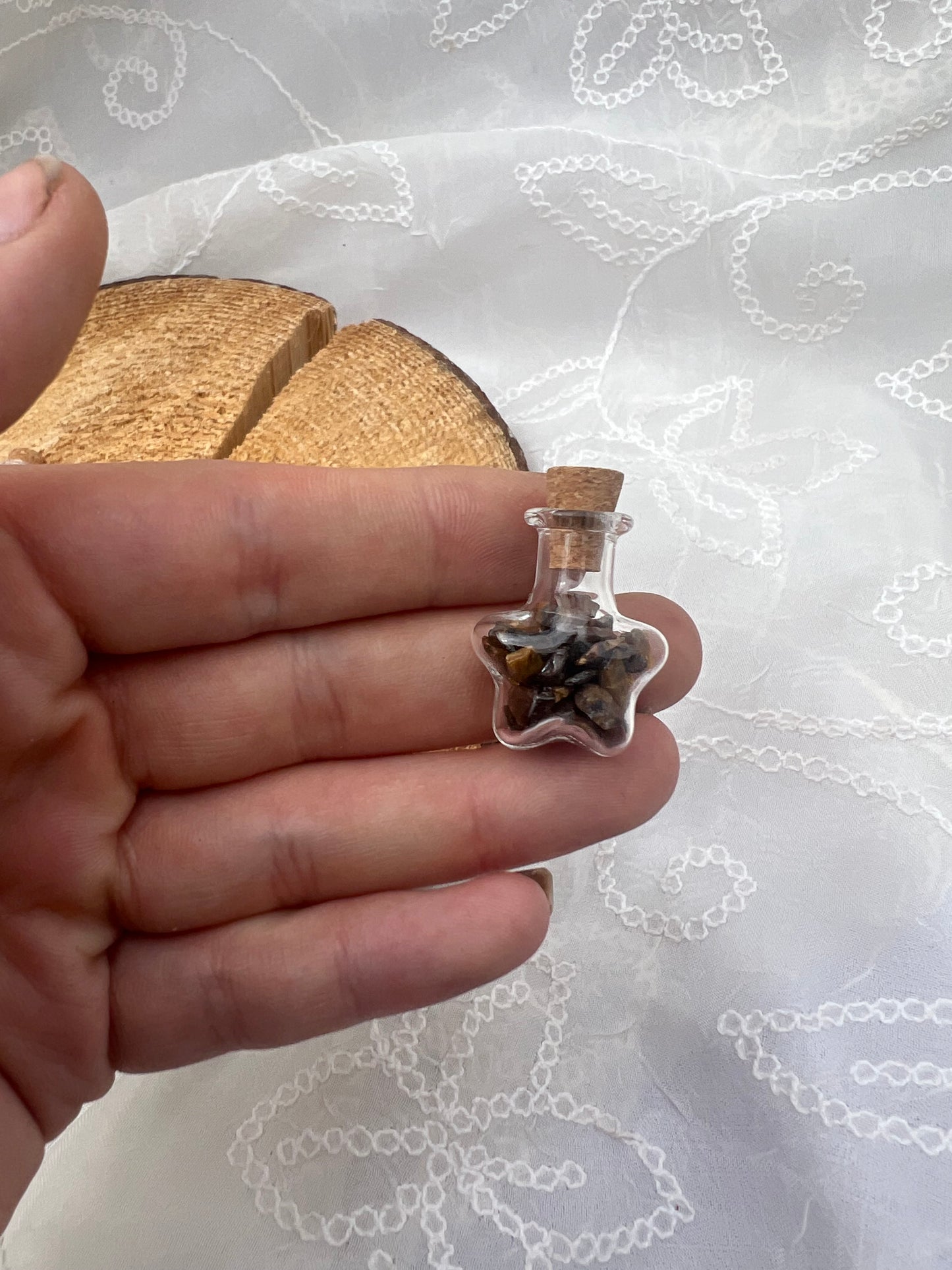 mini star crystal chip wish bottle