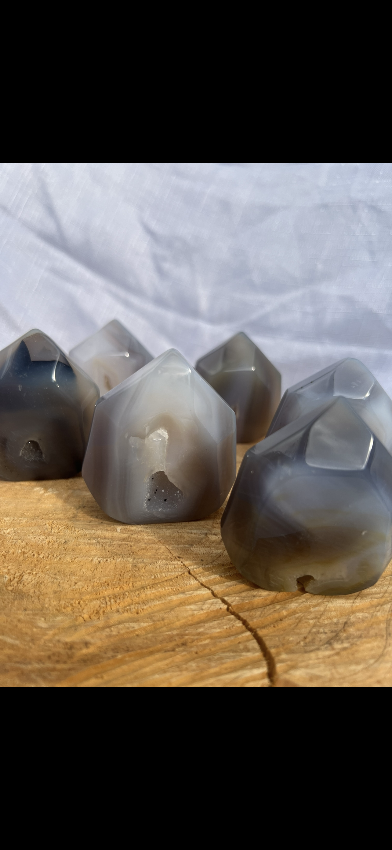 large grey agate flat towers