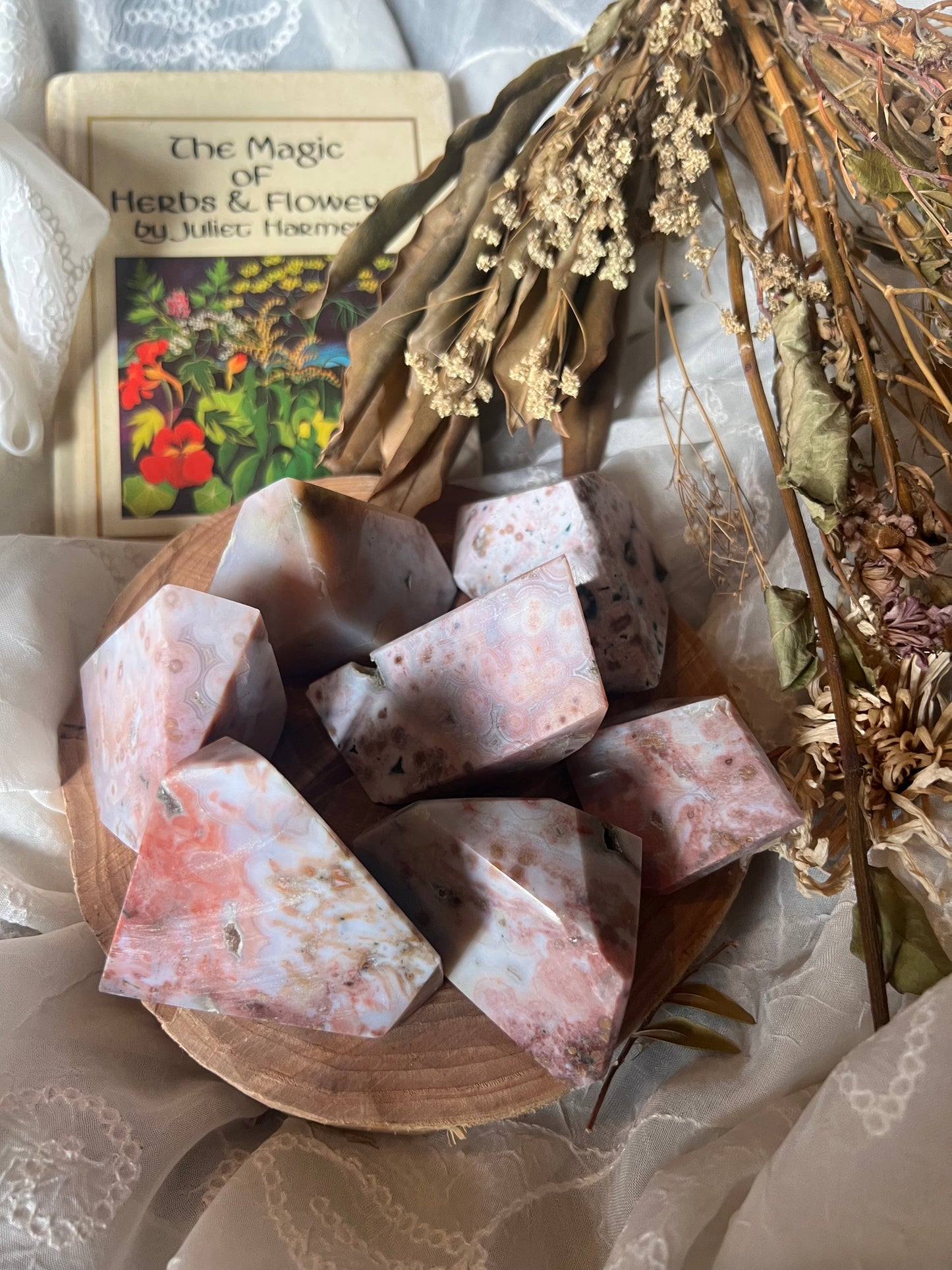 pink ocean jasper polished chunks