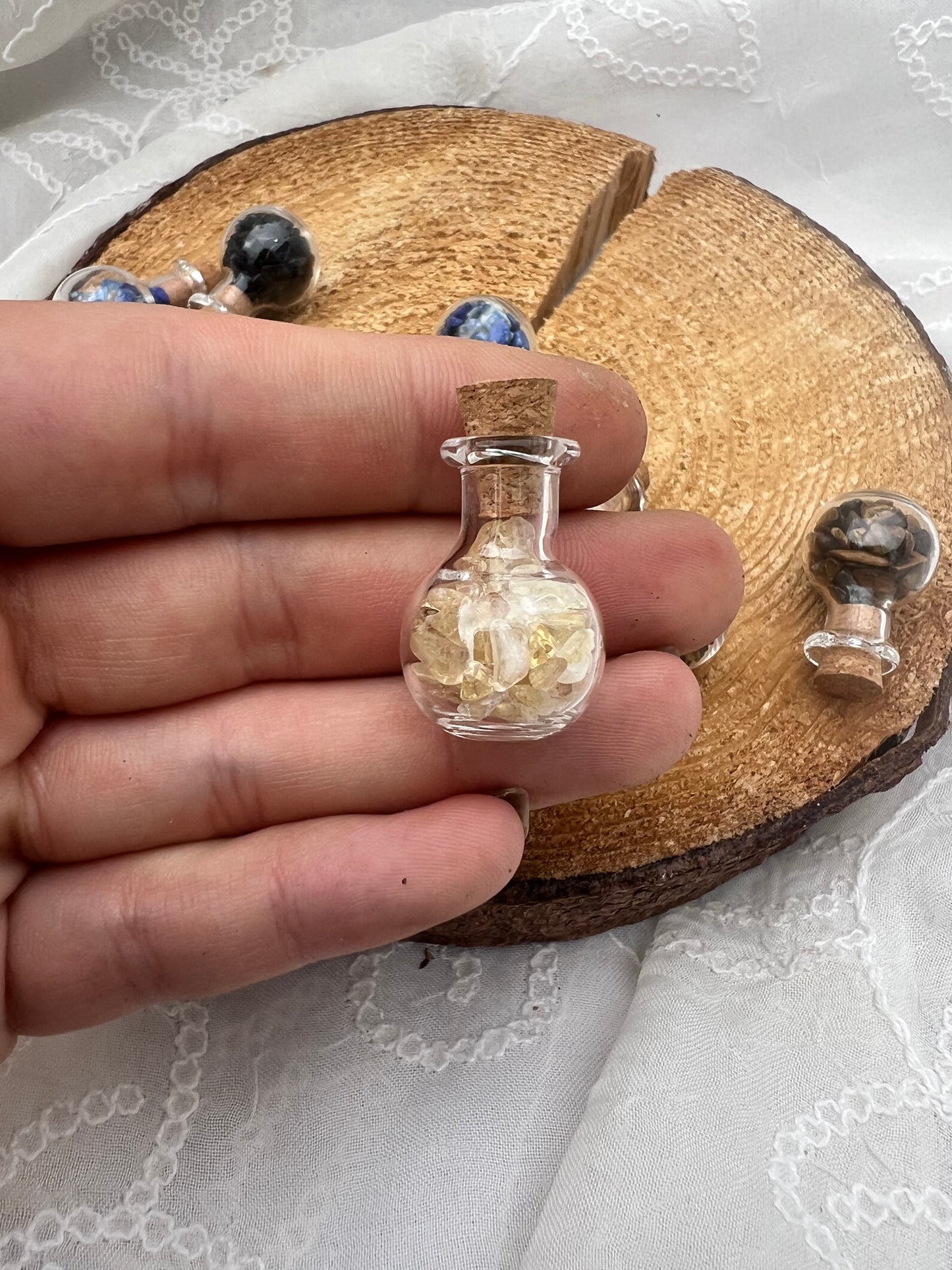 mini potion crystal chip wish bottle