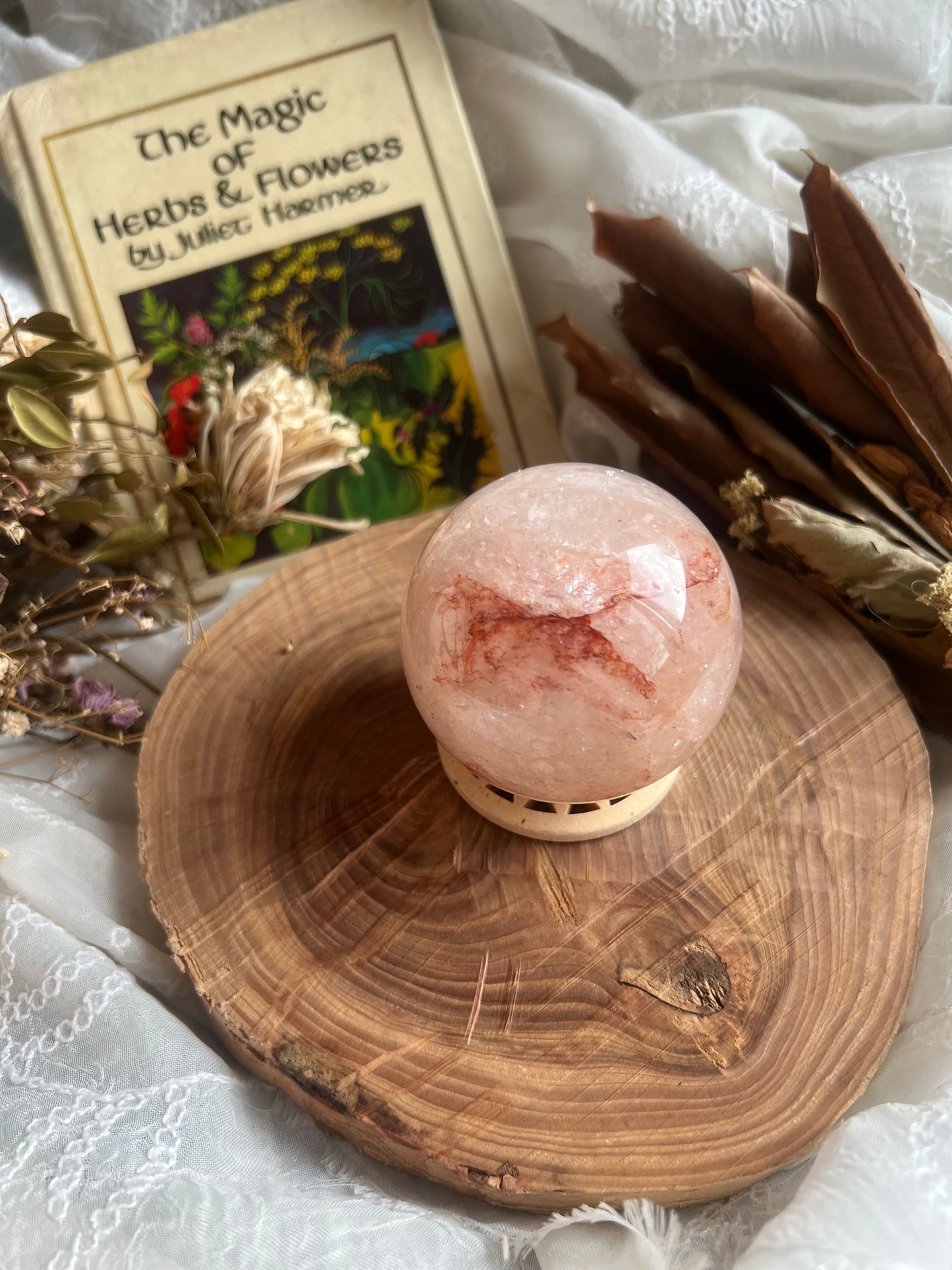 Medium Fire Quartz sphere with stand