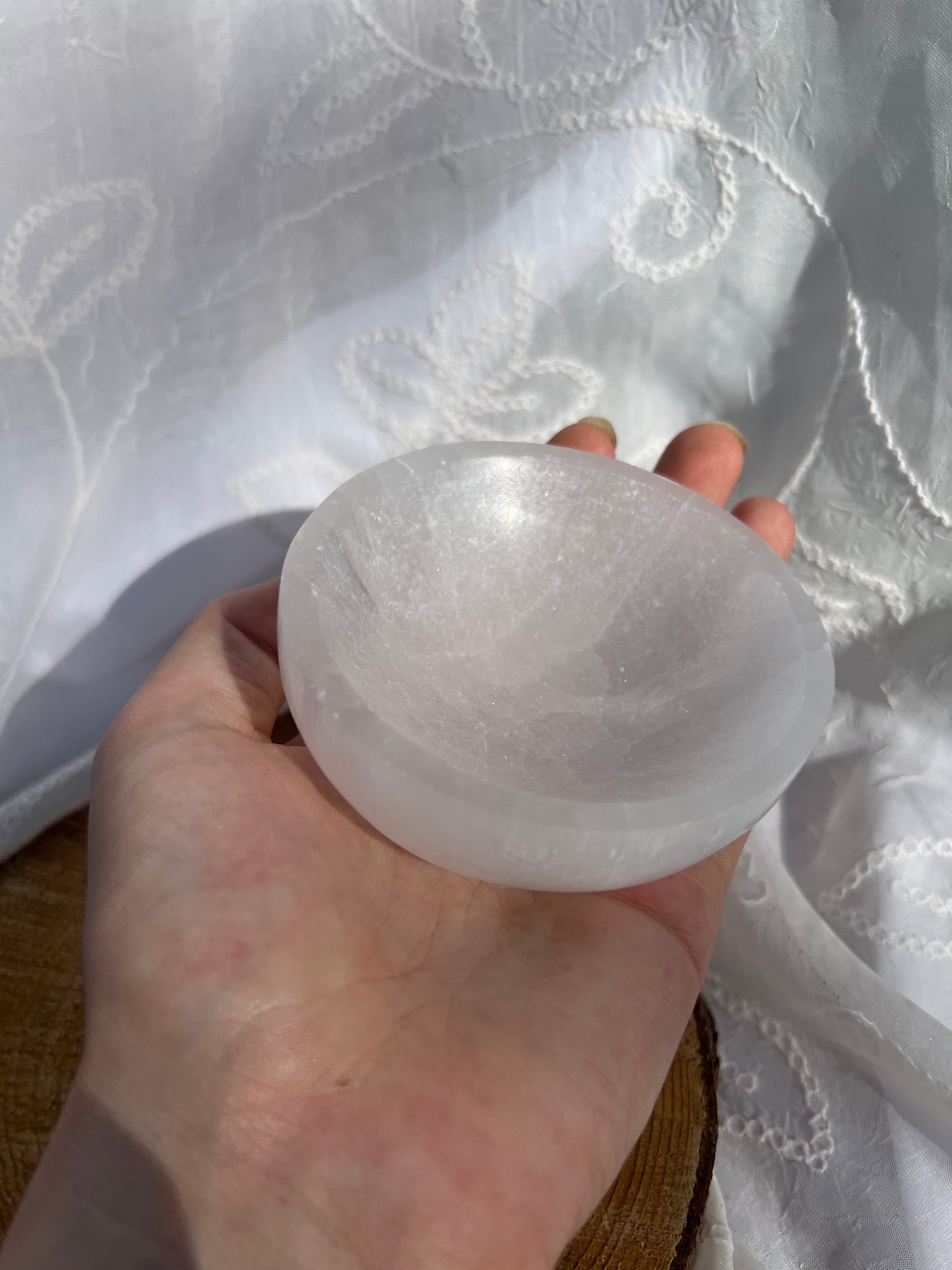 round selenite bowl