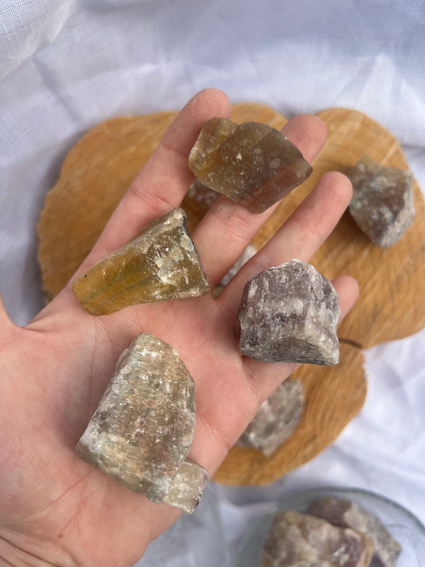 small raw flourite chunks