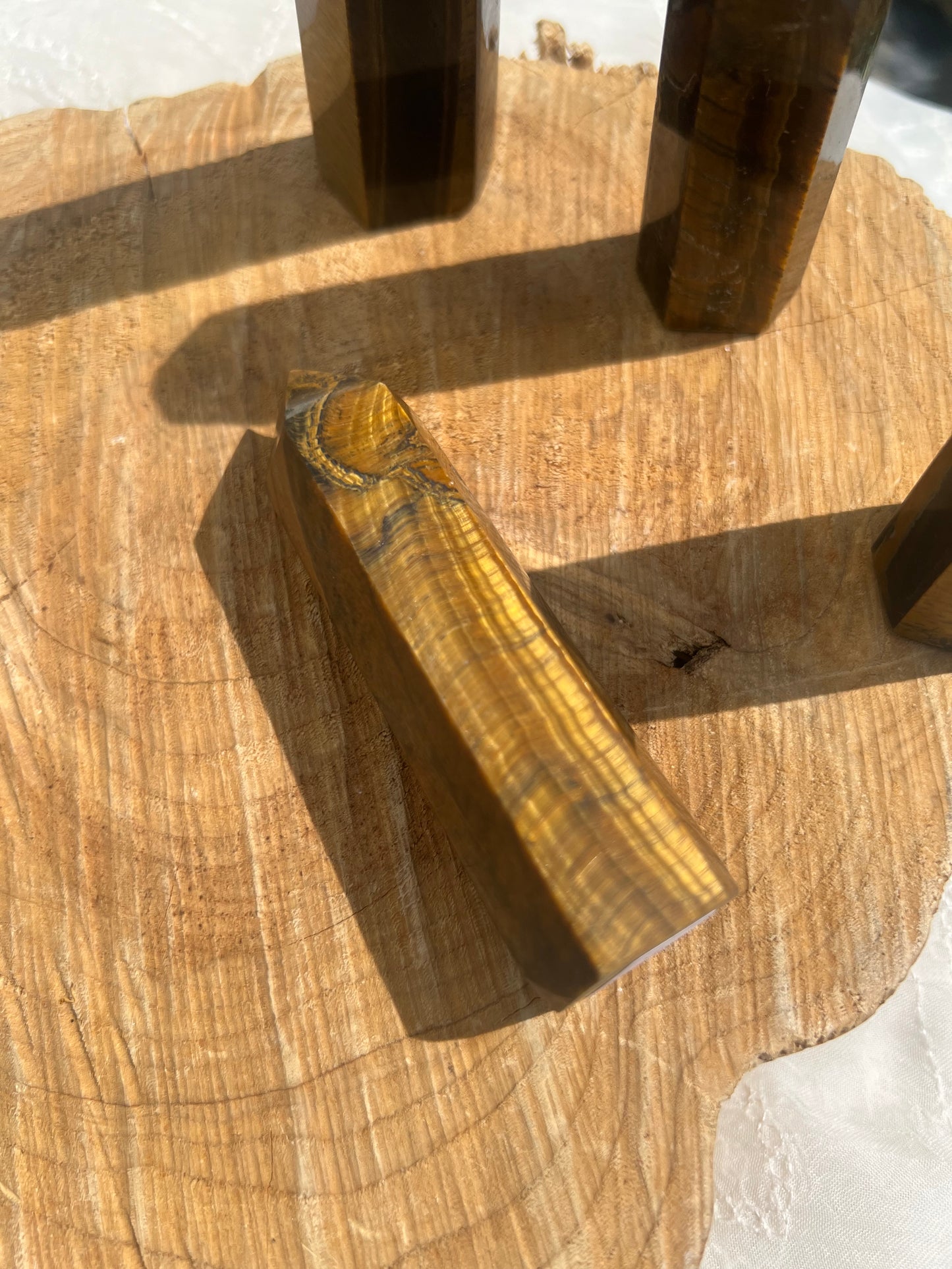 medium sized golden tigers eye towers