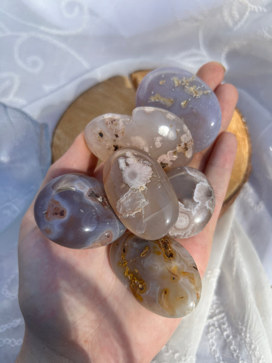 flower agate palm stone/pebbles