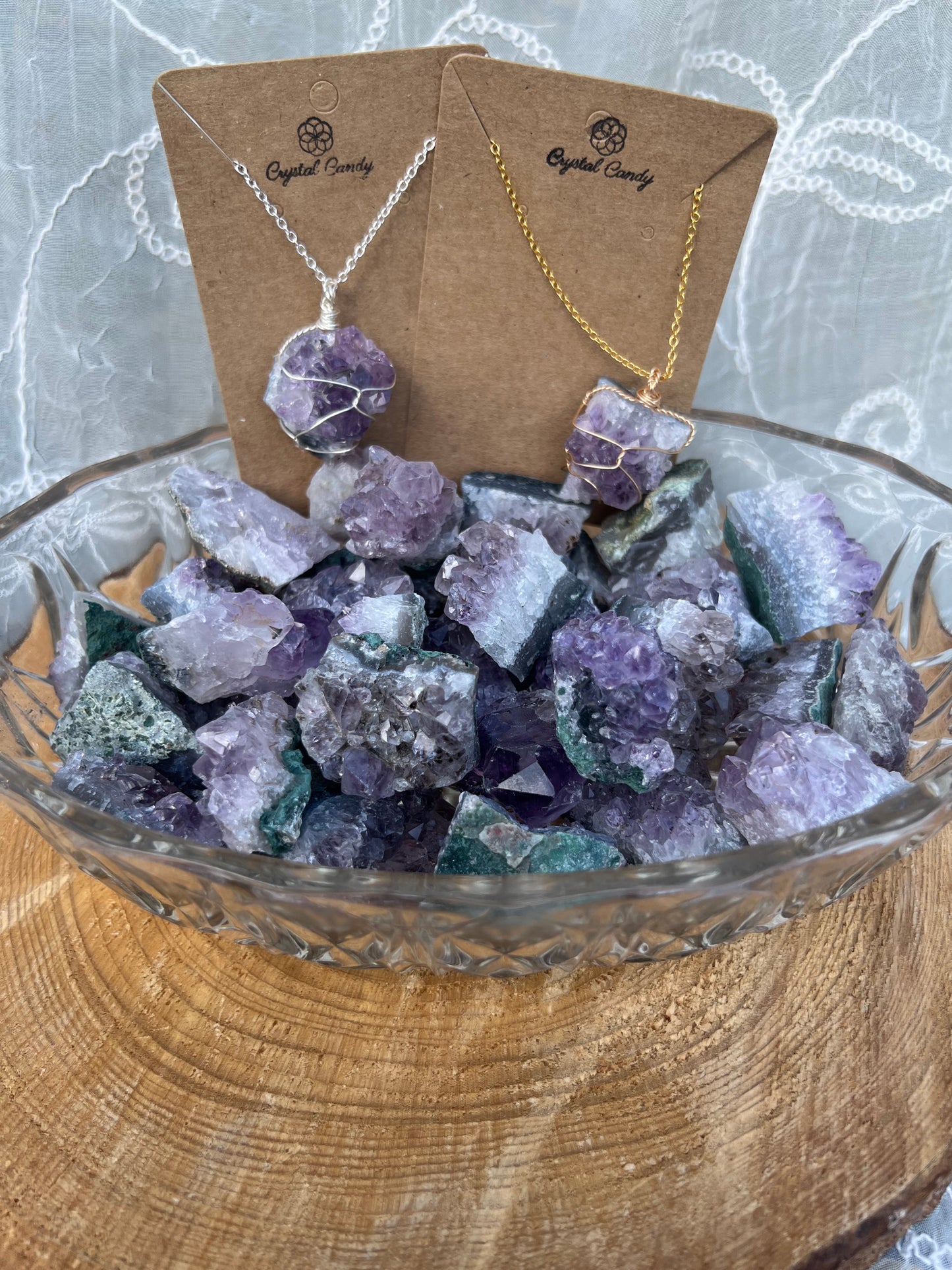 Mini amethyst clusters