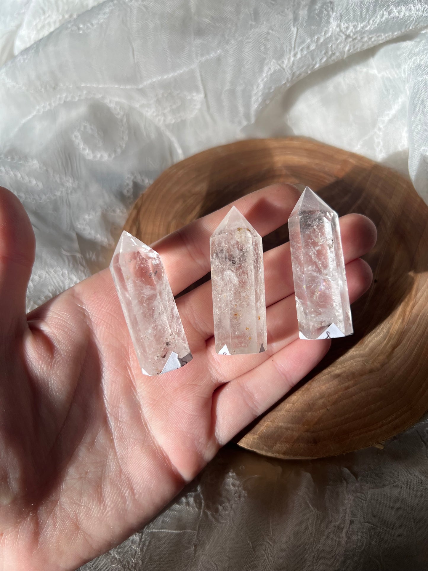 mini A grade clear quartz towers