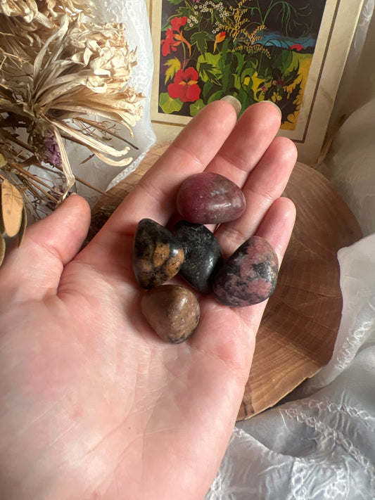 Rhodonite tumble stone