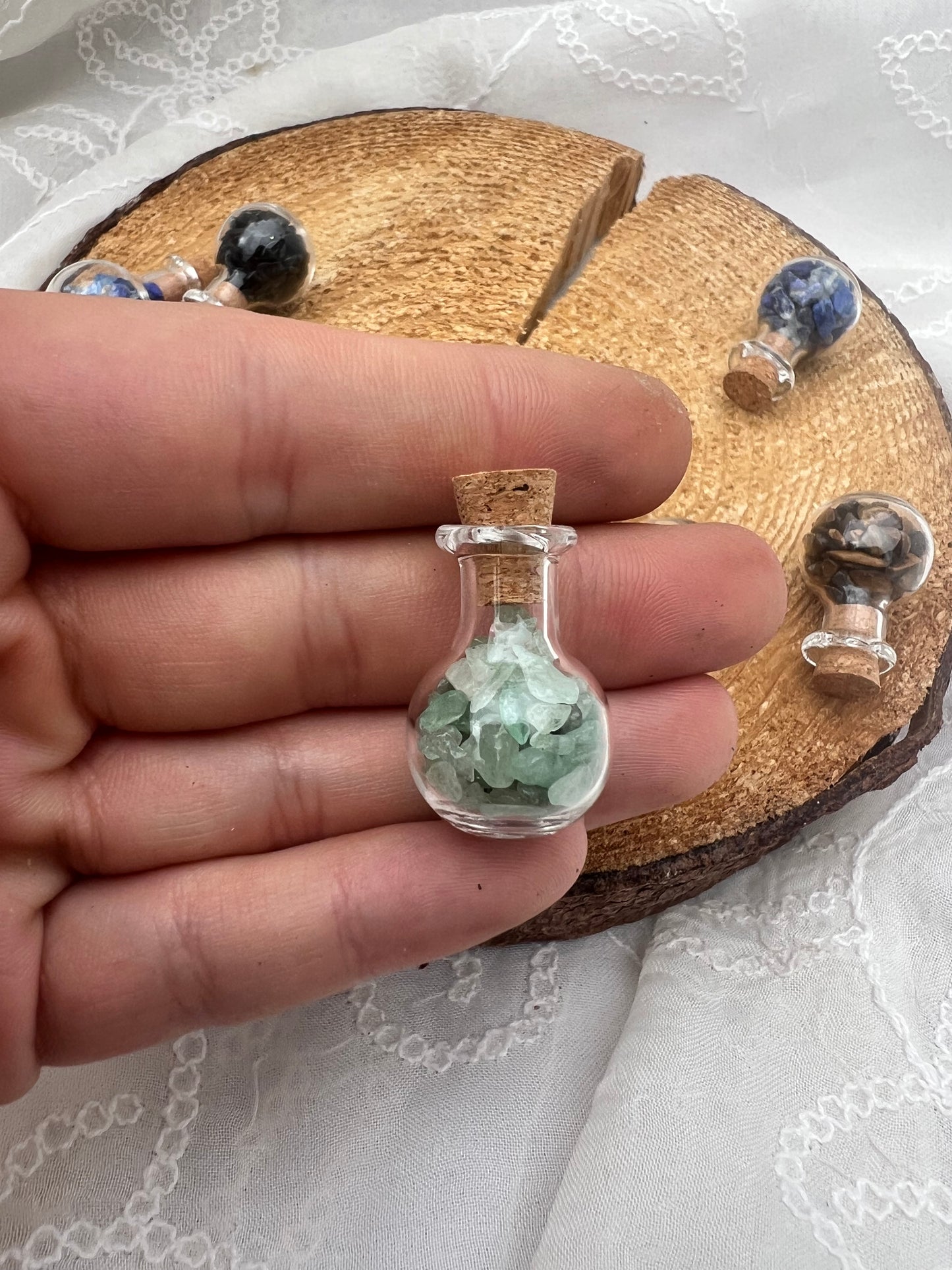 mini potion crystal chip wish bottle