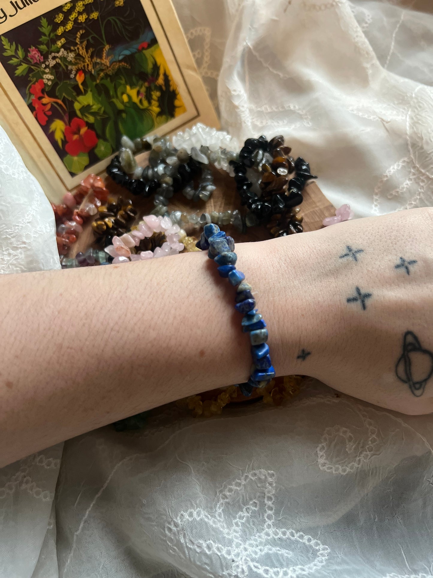 Crystal Chip elasticated bracelet