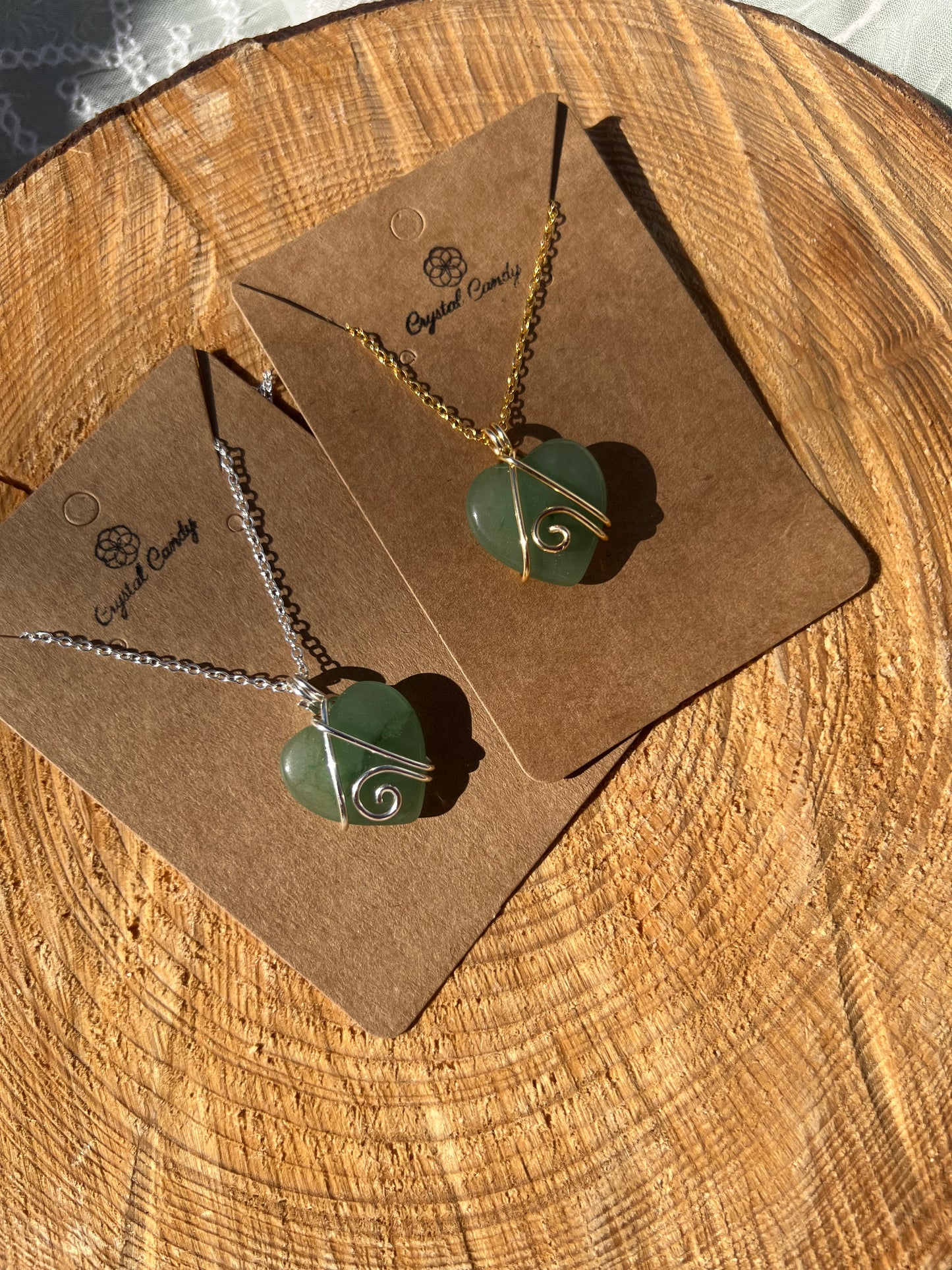 Mini aventurine Heart Pendants