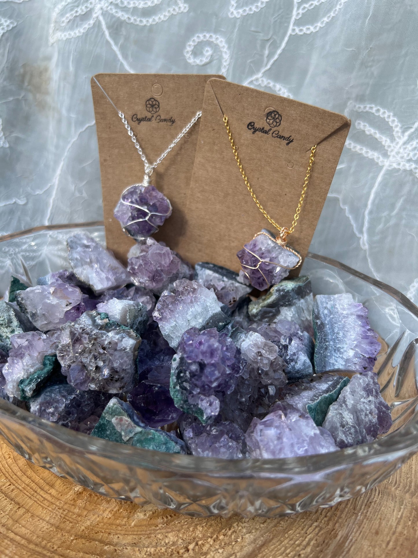 Mini amethyst clusters