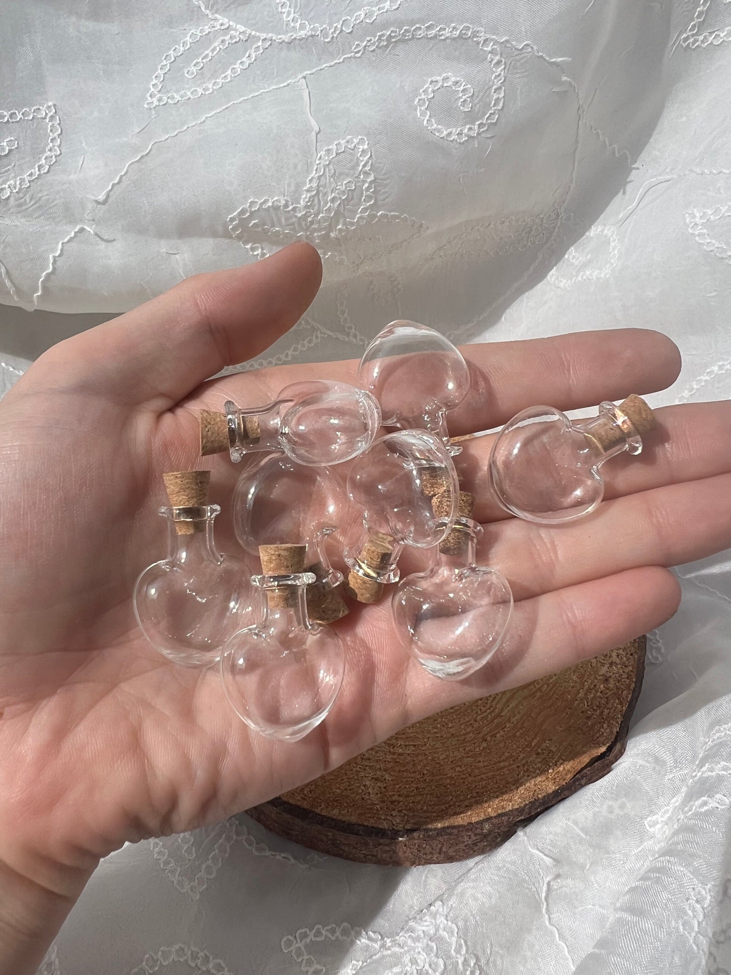 mini empty heart potion bottle