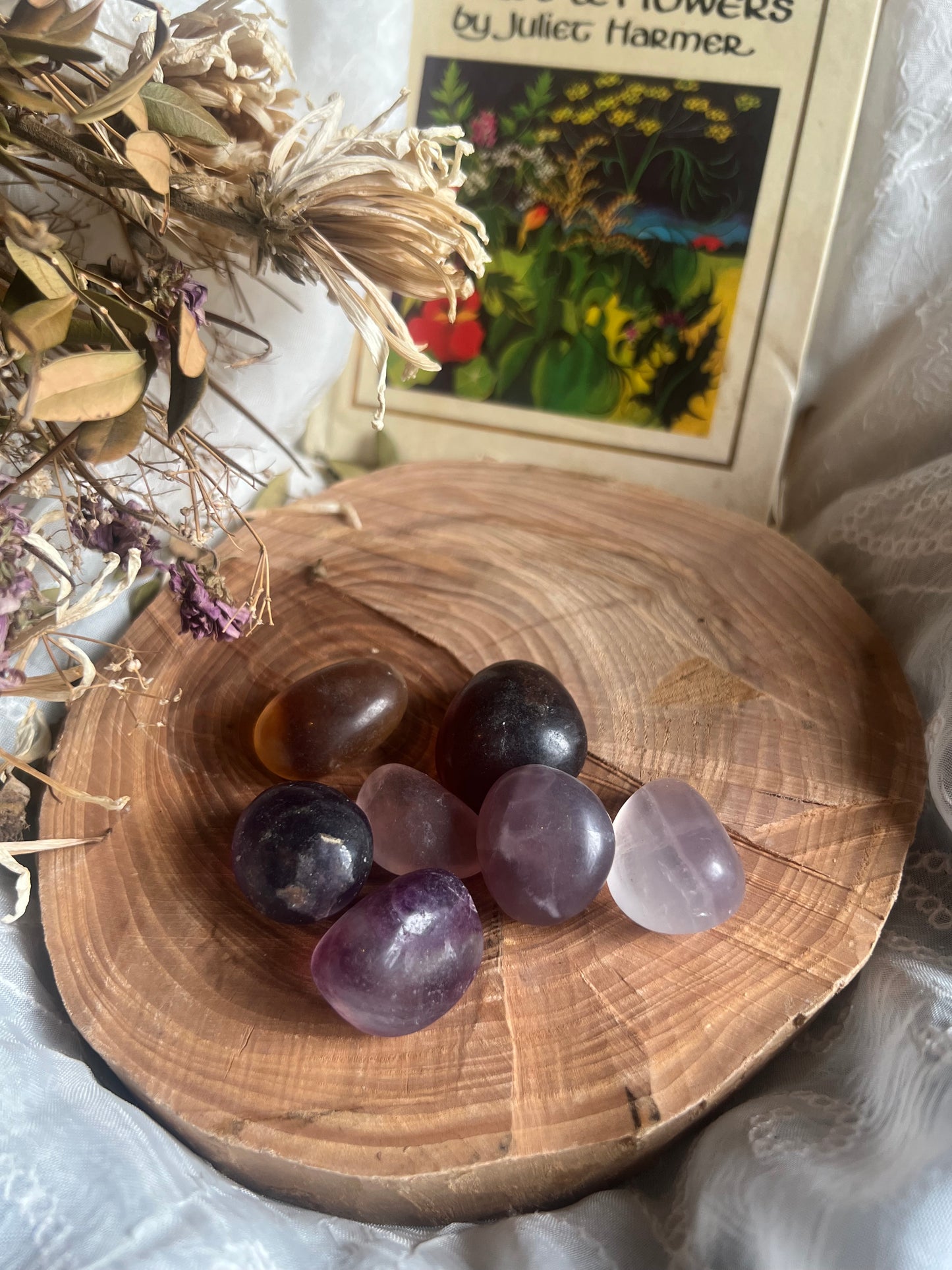 Purple Fluorite tumble stone