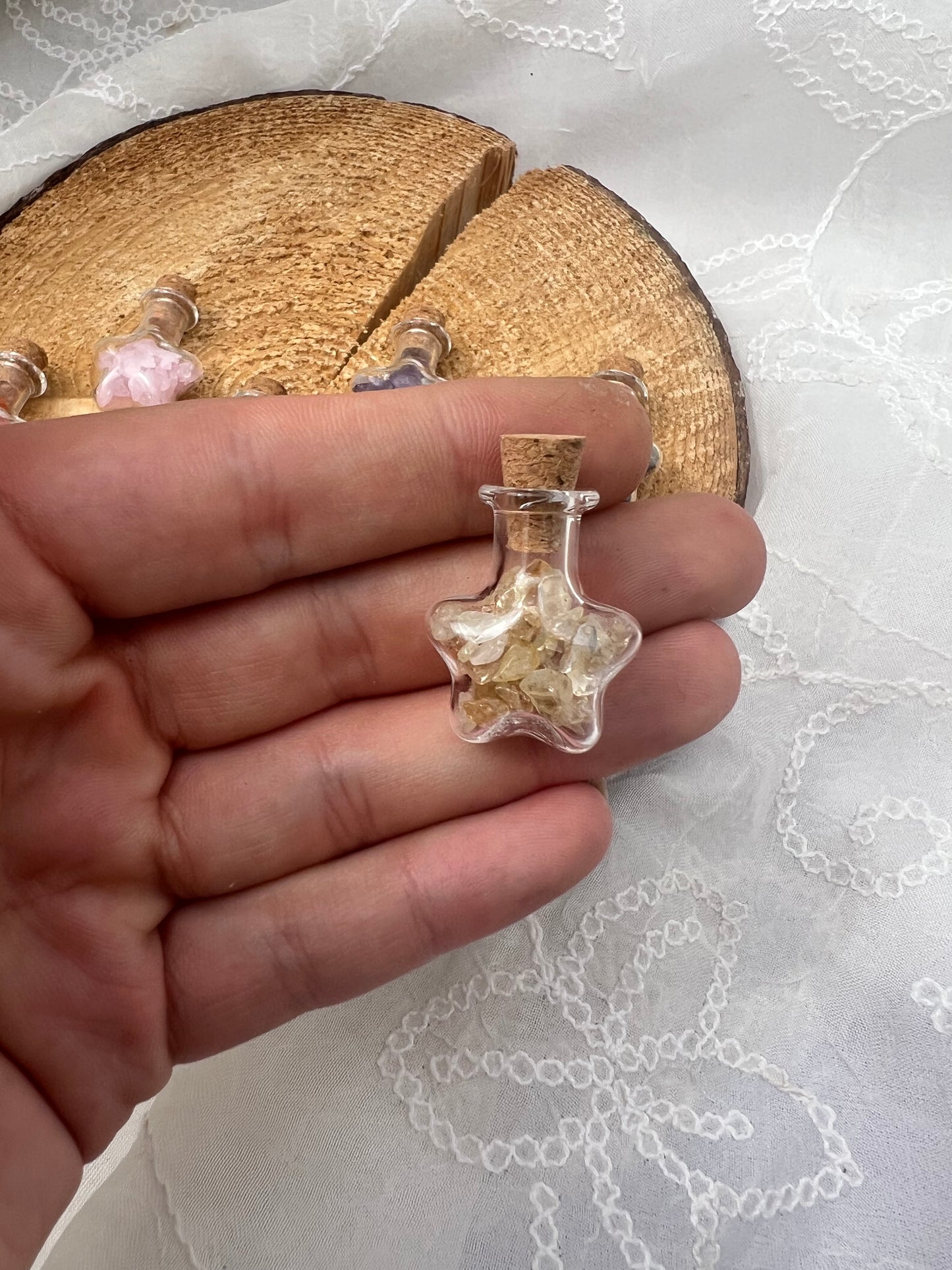 mini star crystal chip wish bottle