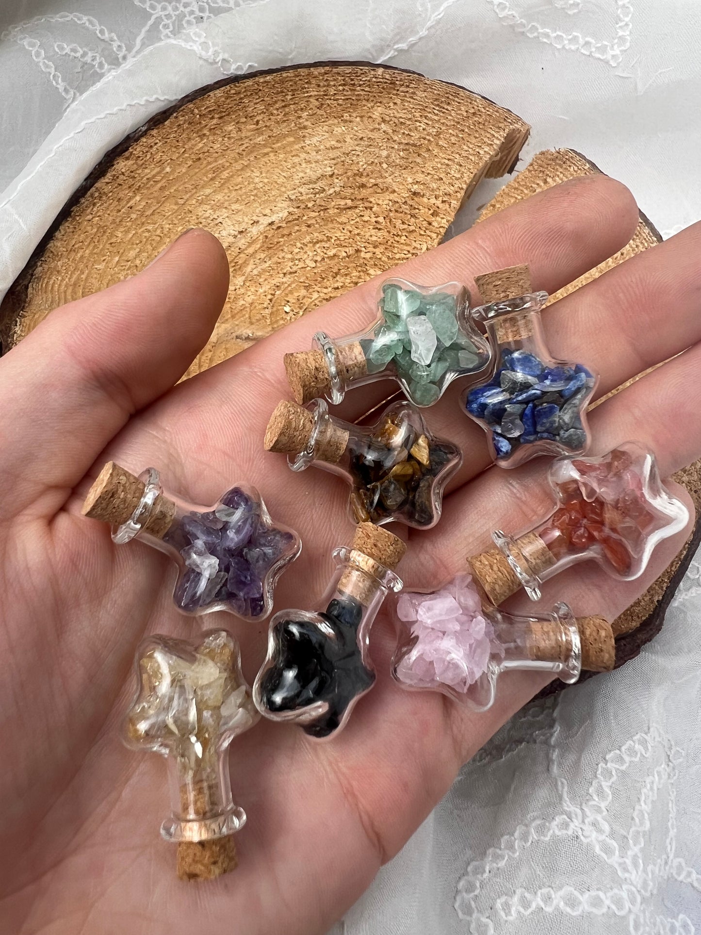 mini star crystal chip wish bottle