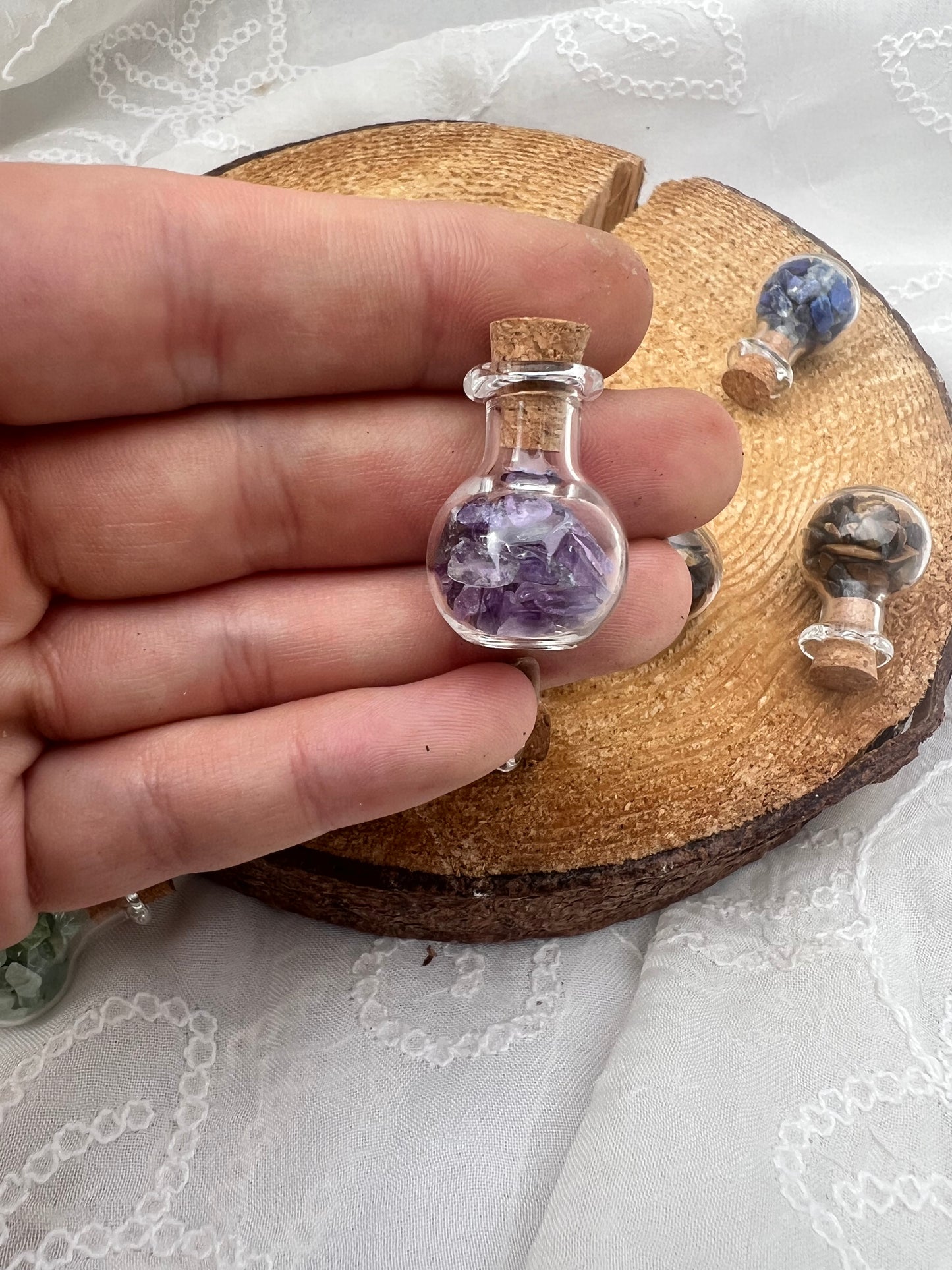 mini potion crystal chip wish bottle