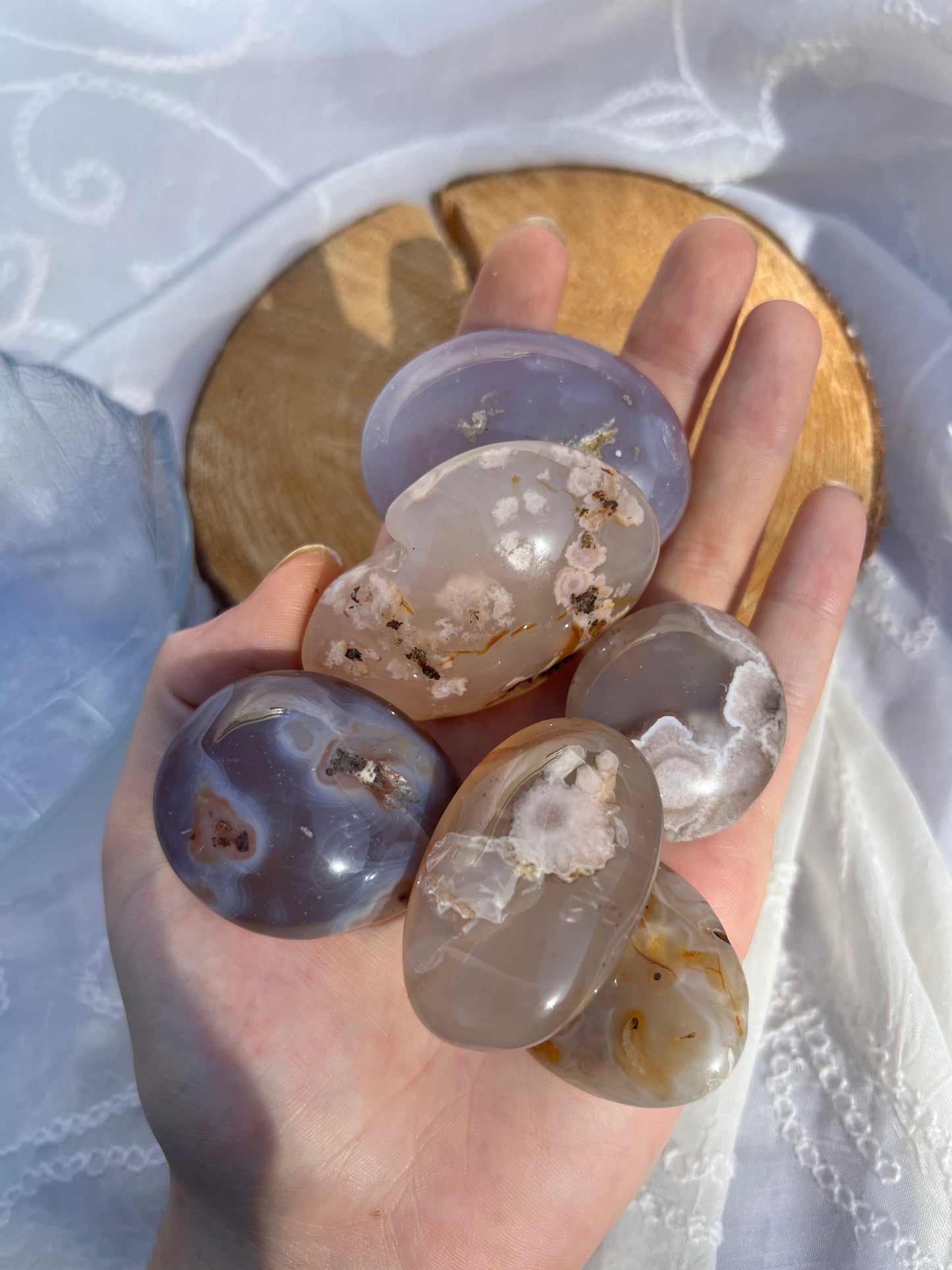 flower agate palm stone/pebbles