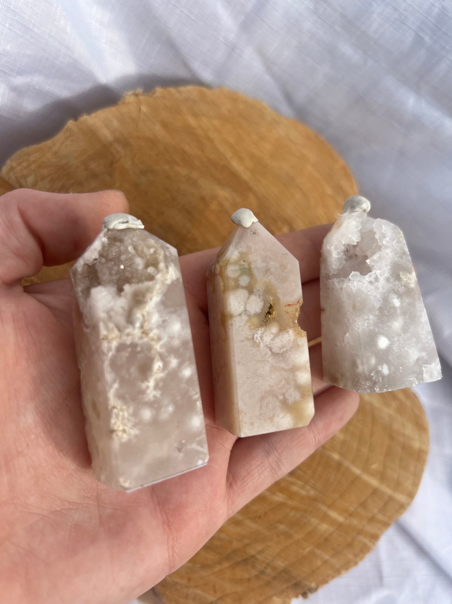 small druzy flower agate towers