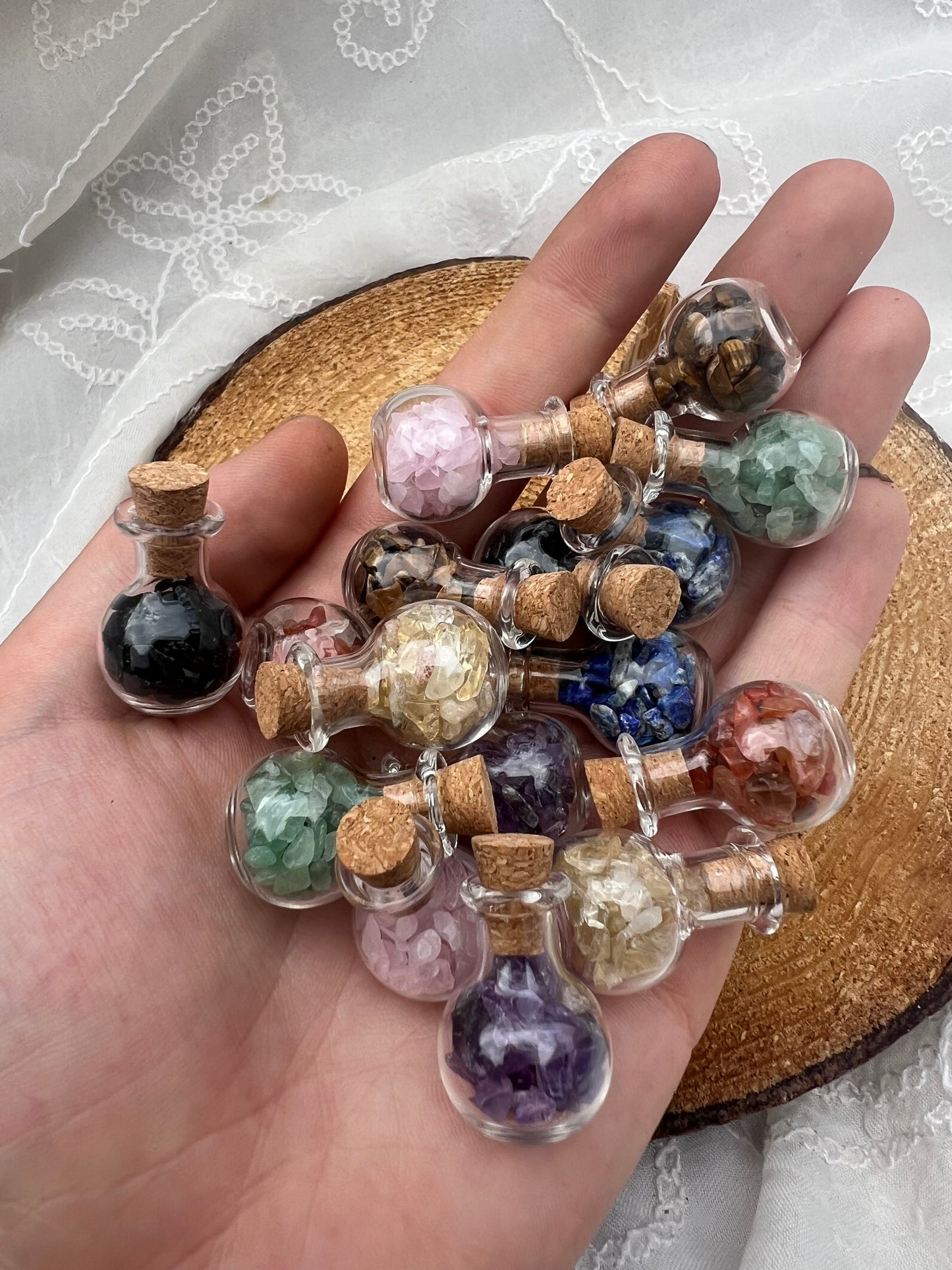 mini potion crystal chip wish bottle