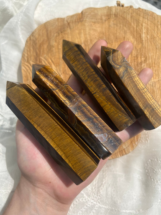 medium sized golden tigers eye towers