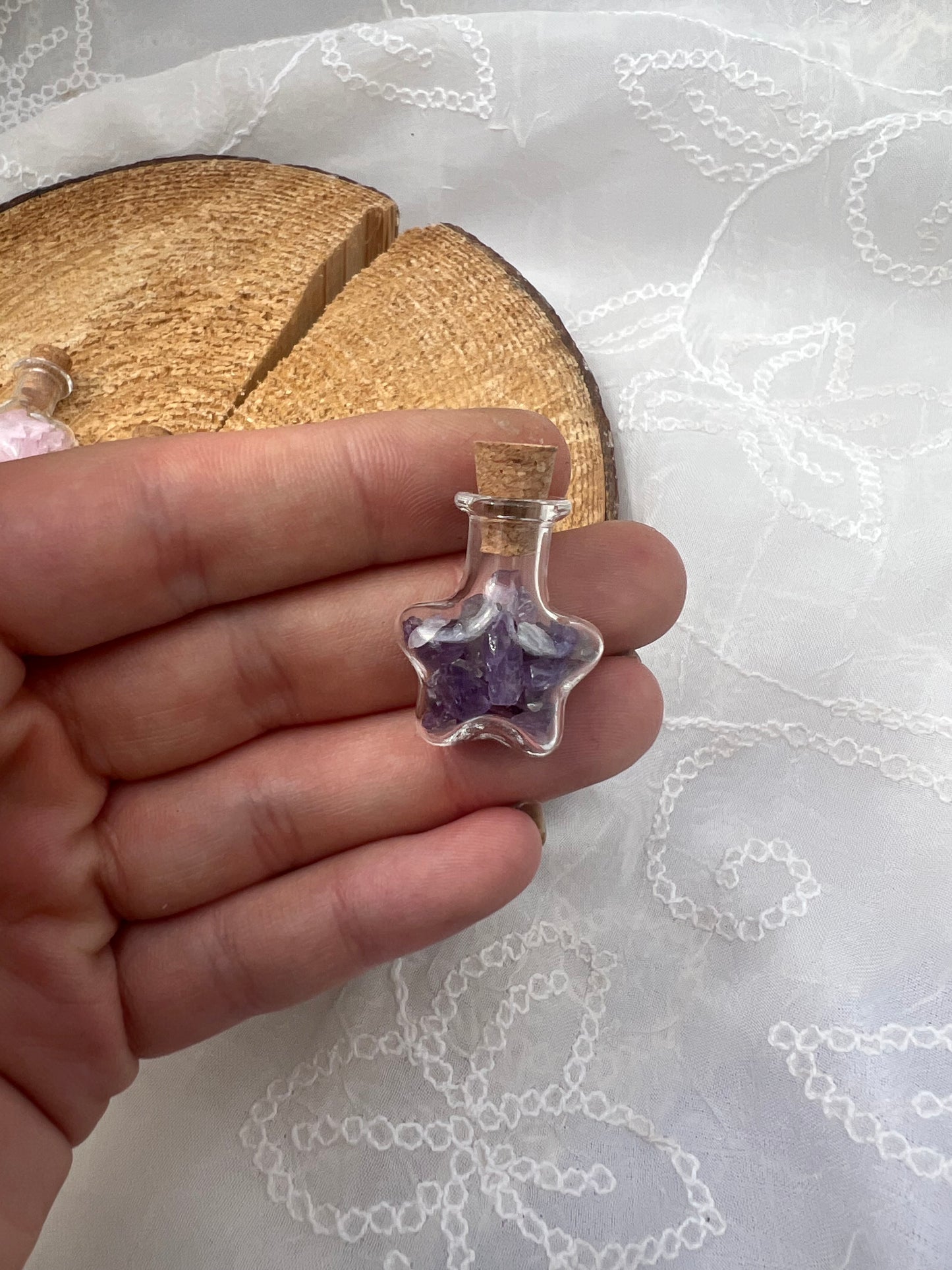 mini star crystal chip wish bottle