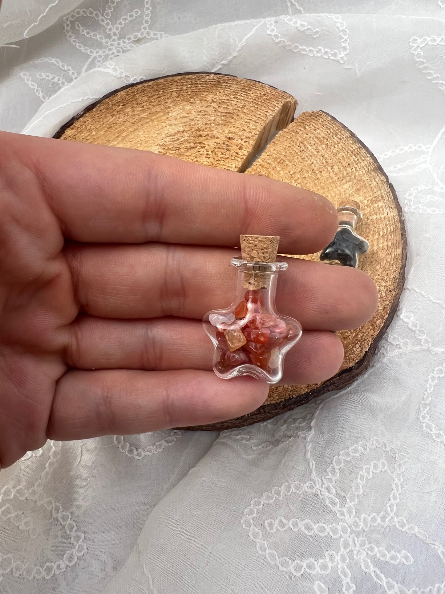 mini star crystal chip wish bottle