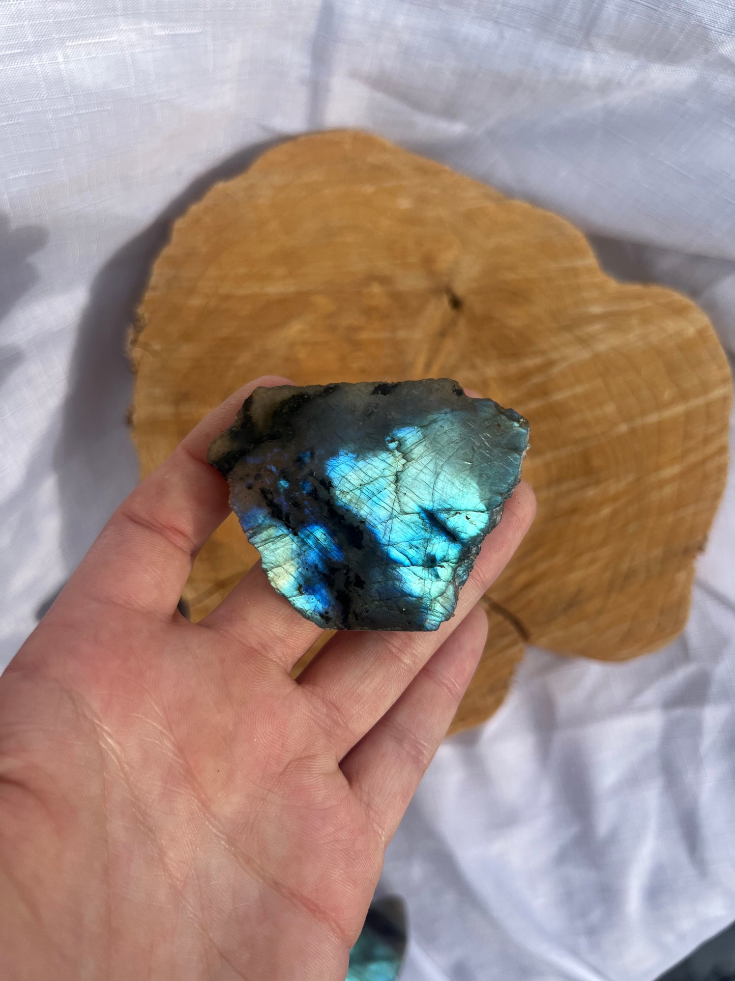 half polished flashy labradorite chunks