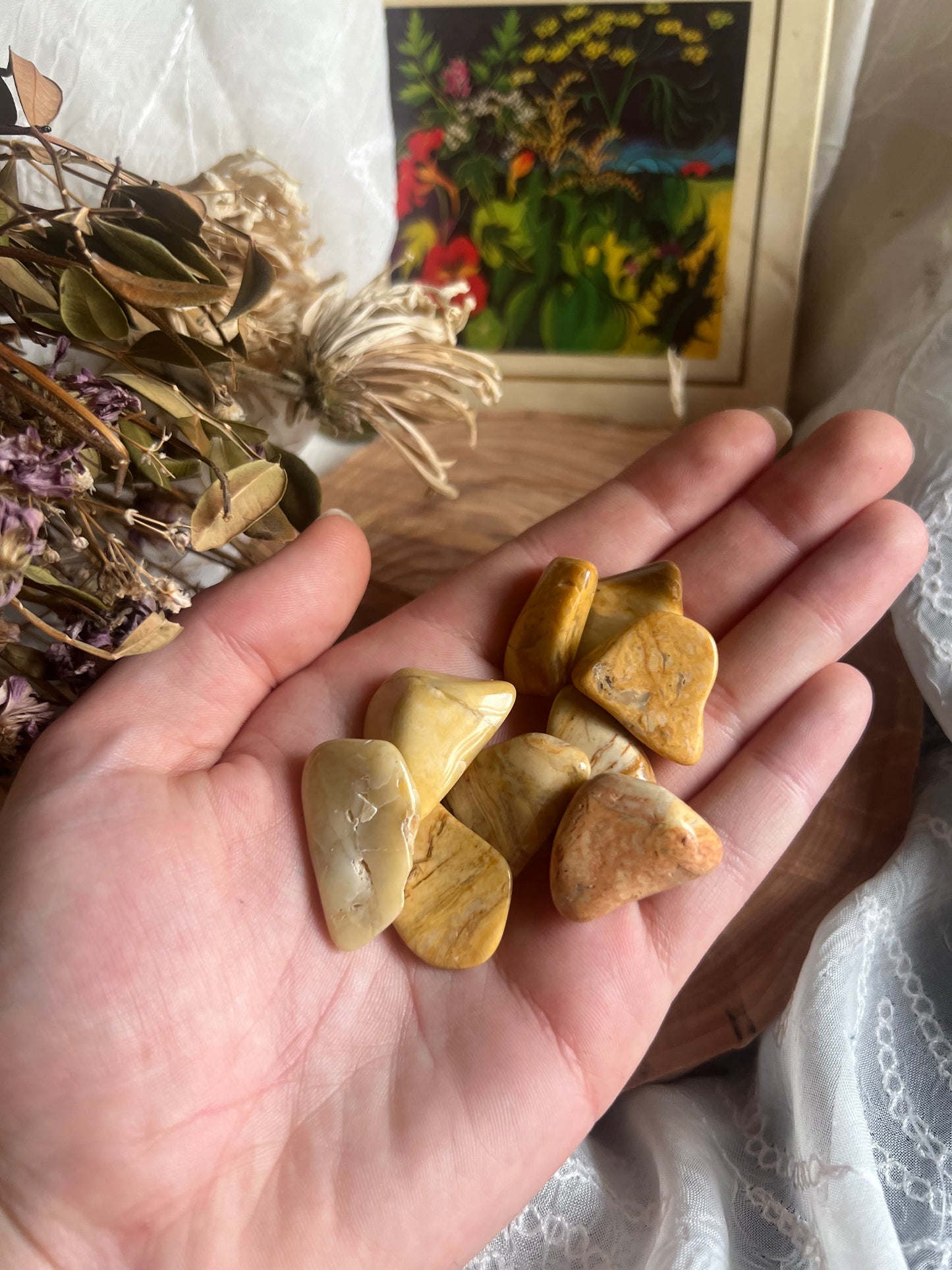 Yellow Jasper tumble stone