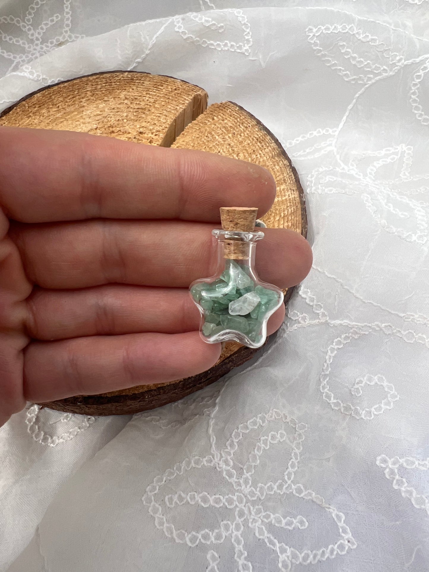 mini star crystal chip wish bottle