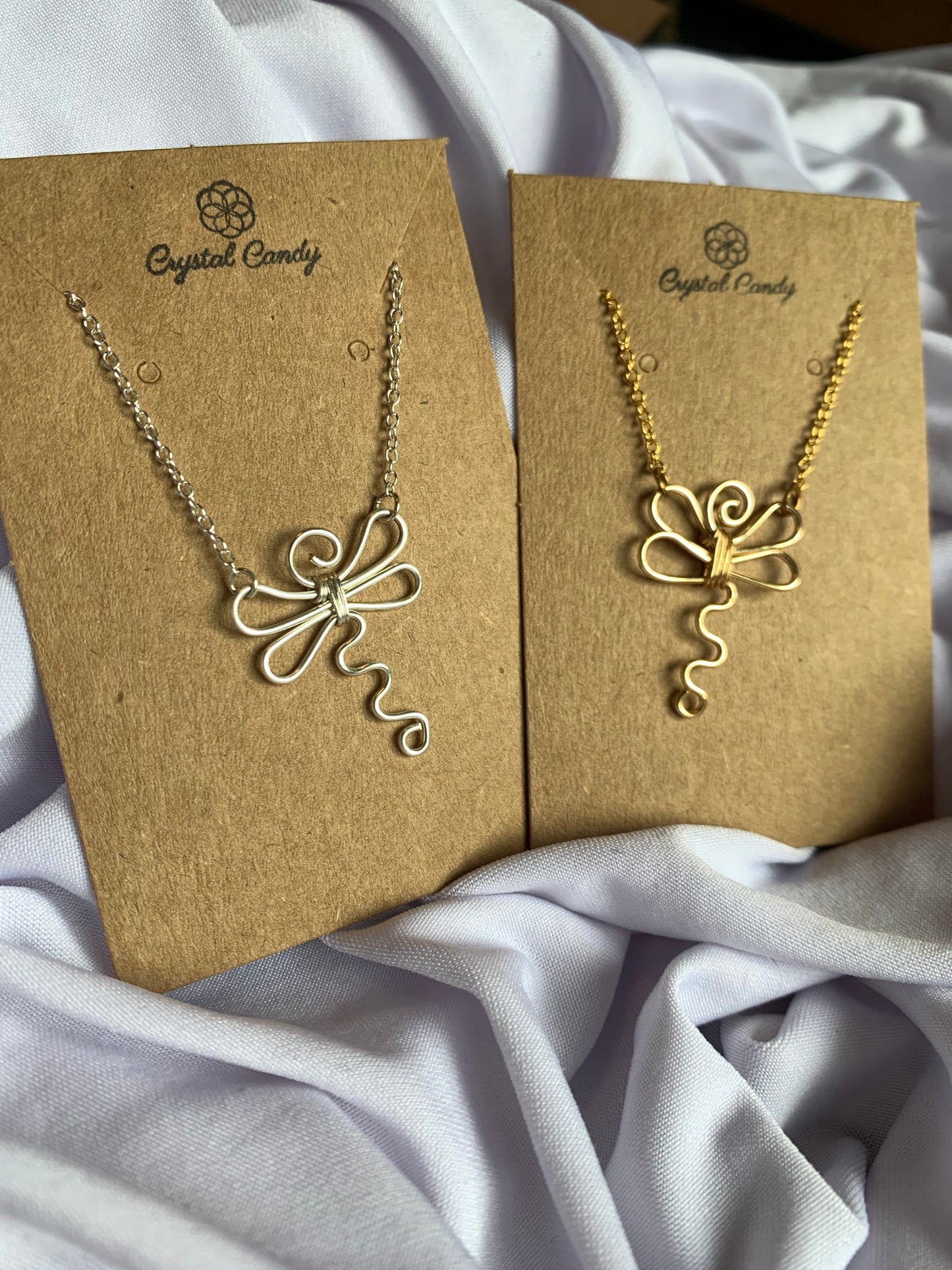 Swirly Dragonfly Earrings and Necklace Set